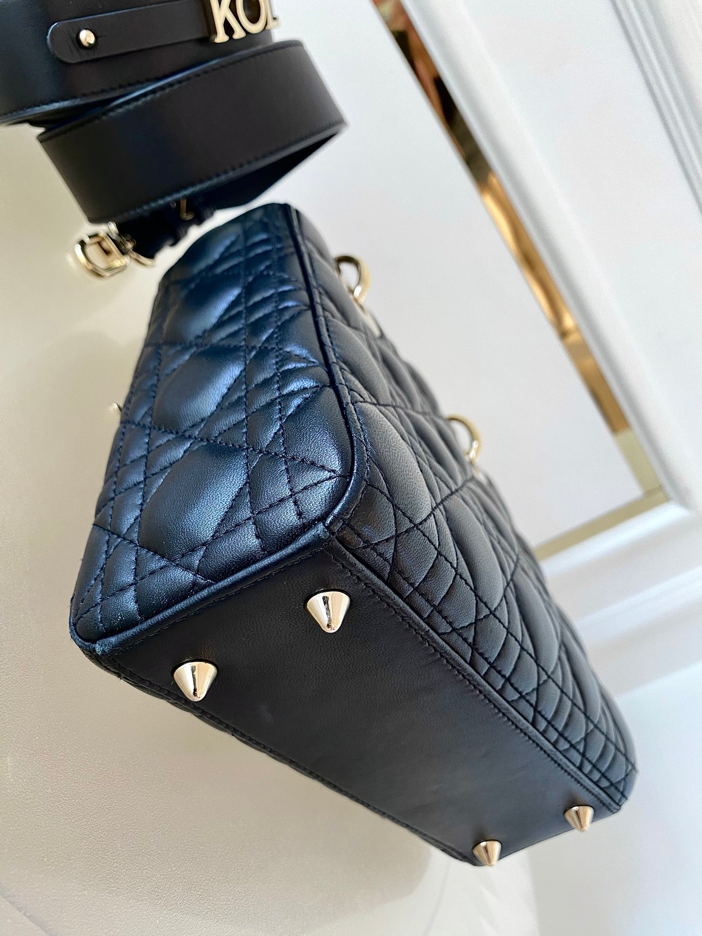 DIOR Lady D Small Black w/ ABC Strap SHW