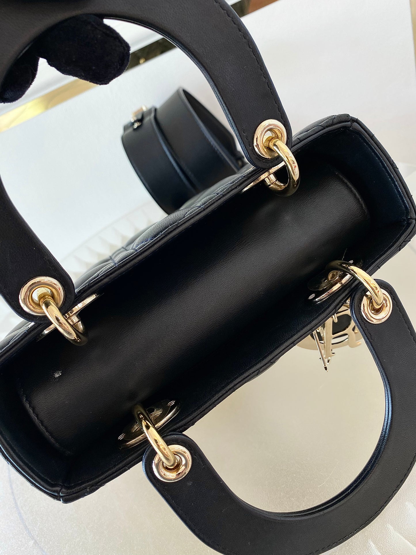 DIOR Lady D Small Black w/ ABC Strap SHW