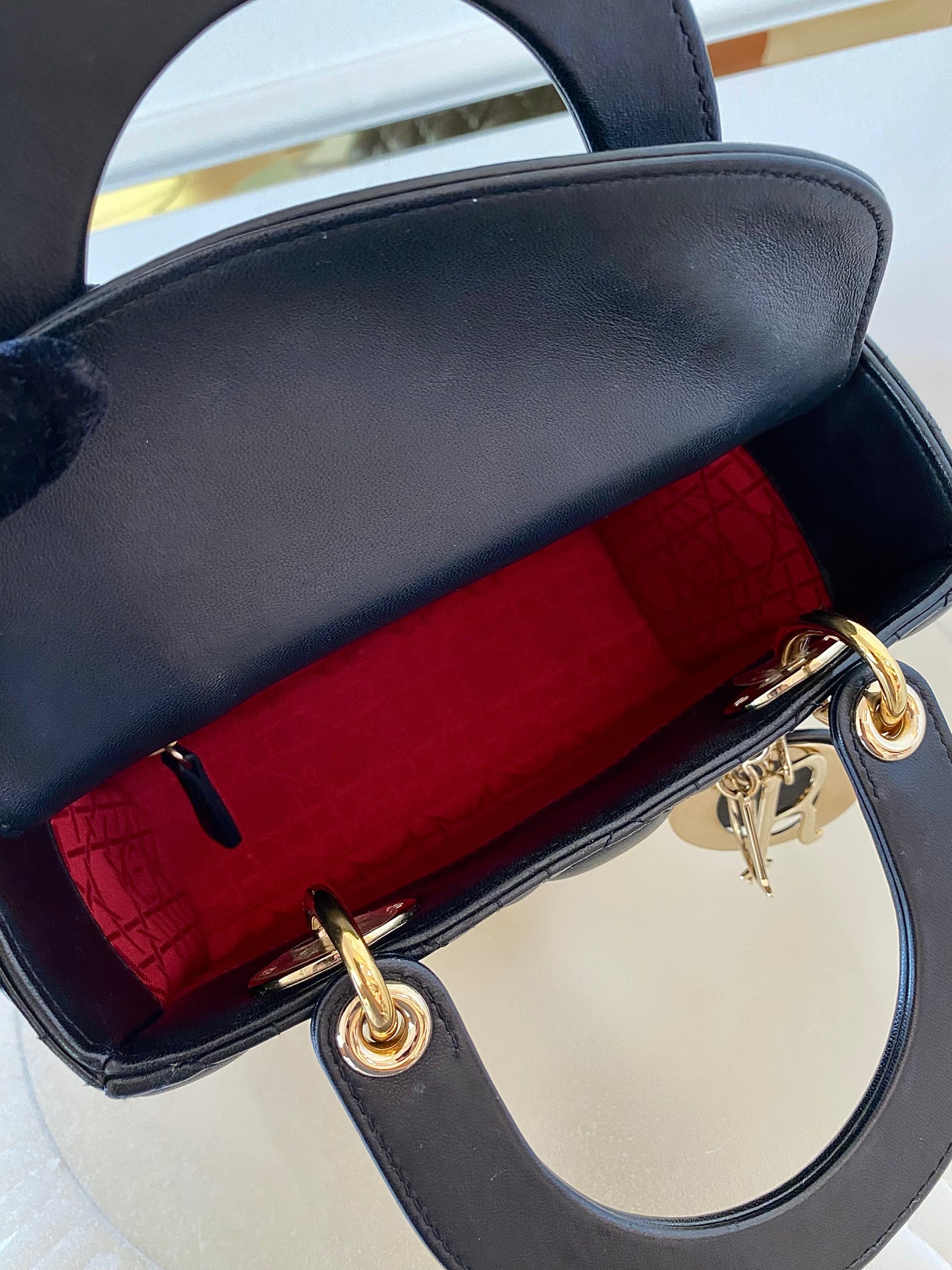 DIOR Lady D Small Black w/ ABC Strap SHW