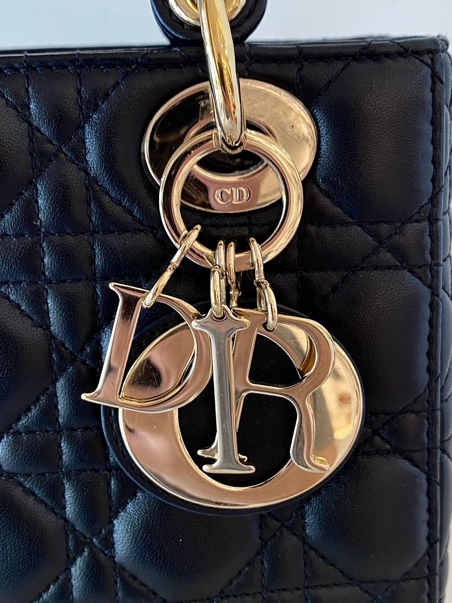 DIOR Lady D Small Black w/ ABC Strap SHW