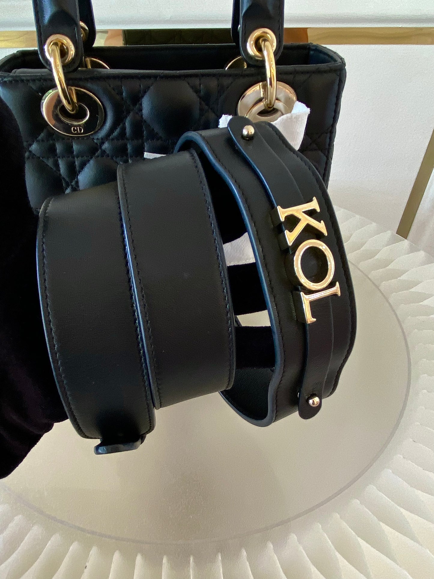 DIOR Lady D Small Black w/ ABC Strap SHW