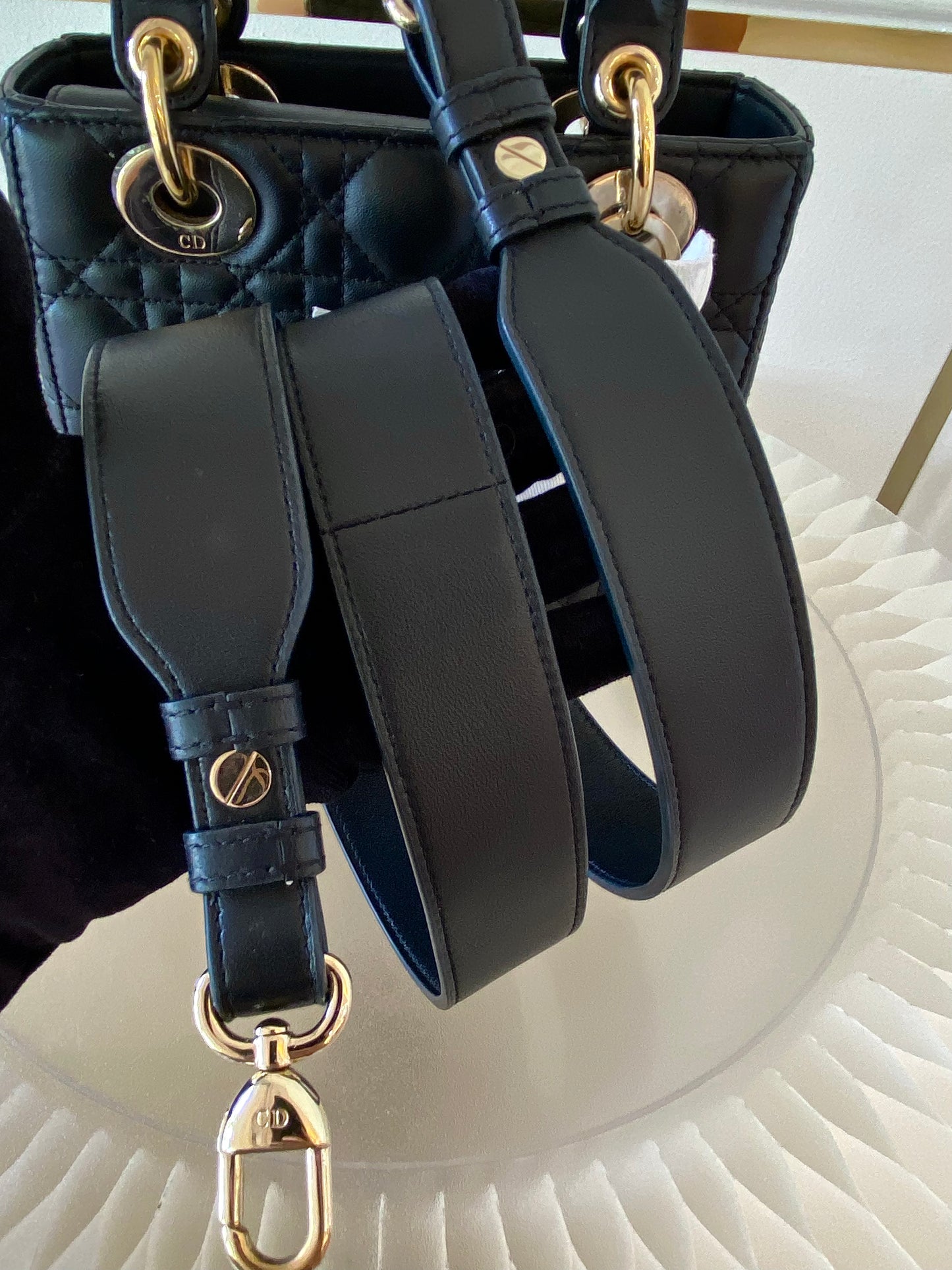 DIOR Lady D Small Black w/ ABC Strap SHW