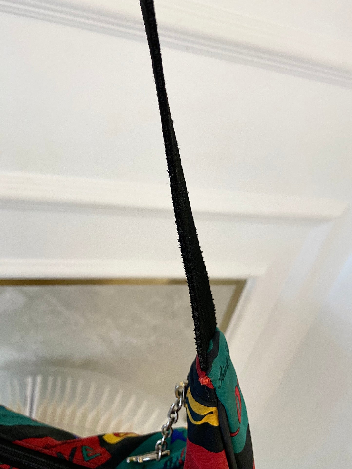 Yves Saint Laurent Vintage “ LOVE “ Print Nylon Canvas Hobo Shoulder Bag