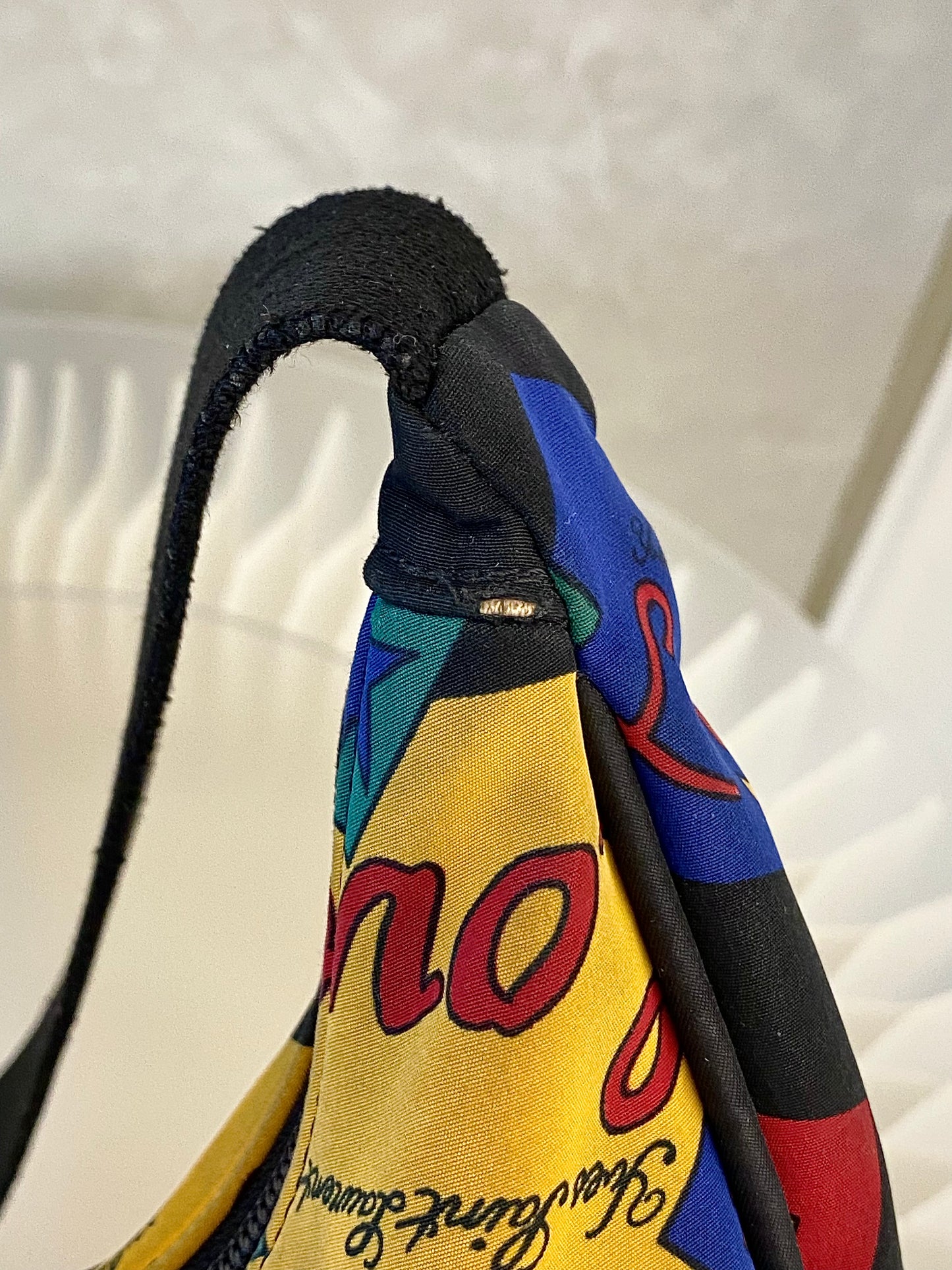 Yves Saint Laurent Vintage “ LOVE “ Print Nylon Canvas Hobo Shoulder Bag
