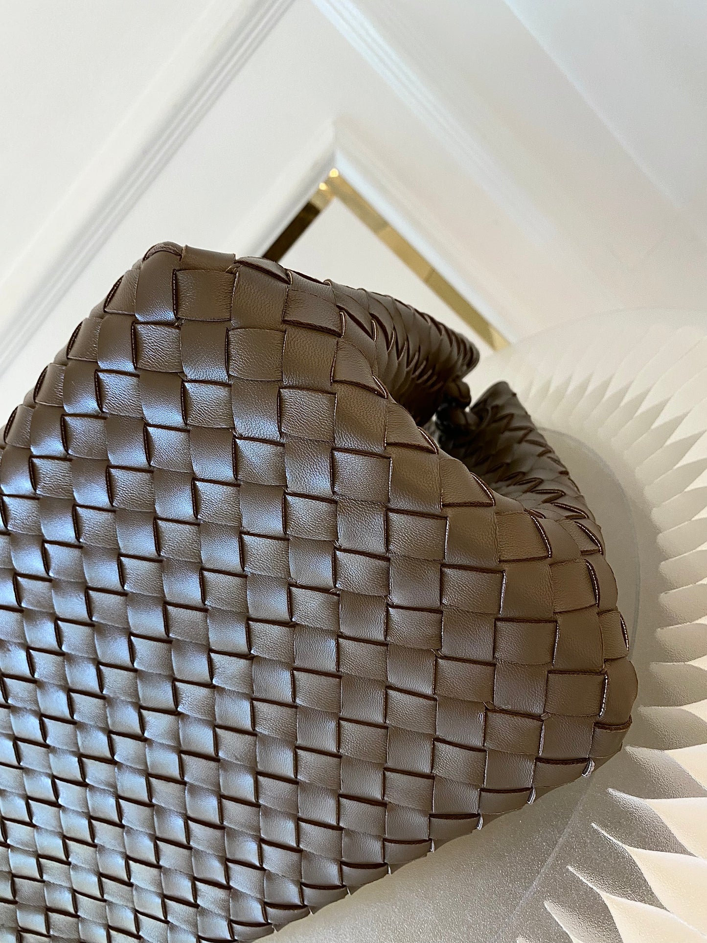 BOTTEGA VENETA Parachute Bag in Brown Intercciato Leather