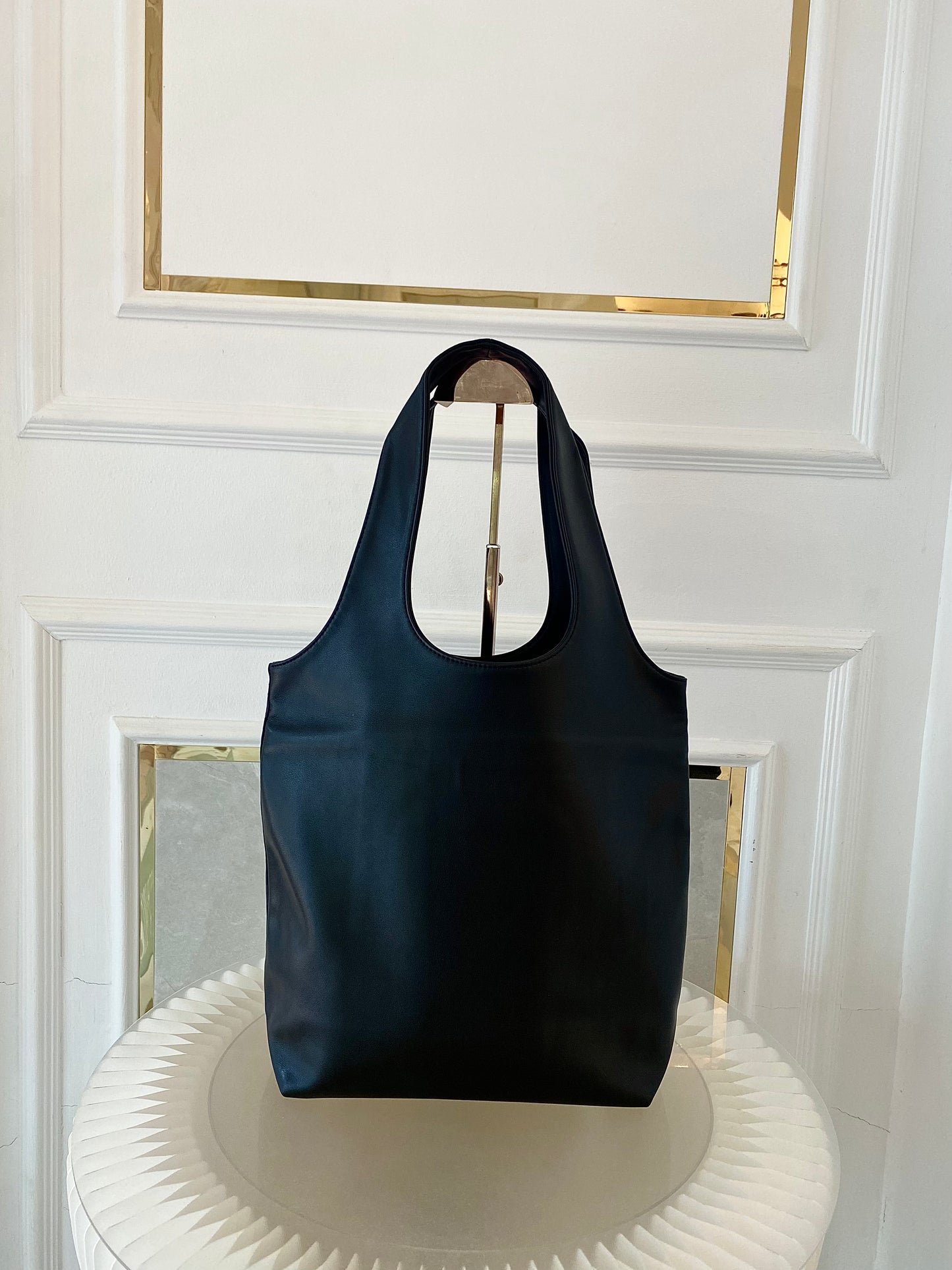 A.P.C Small Ninon Black Leather Tote Bag