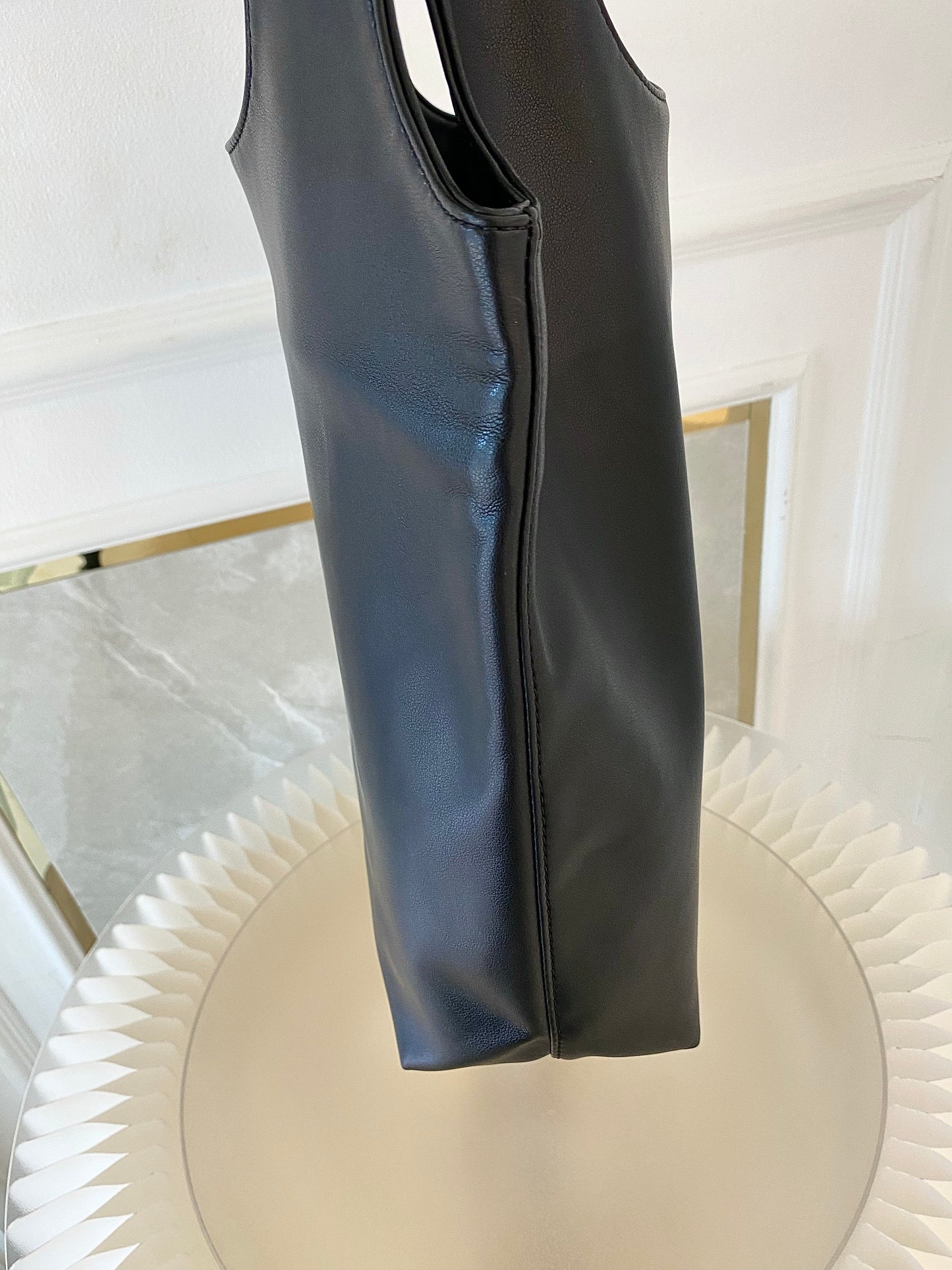 A.P.C Small Ninon Black Leather Tote Bag