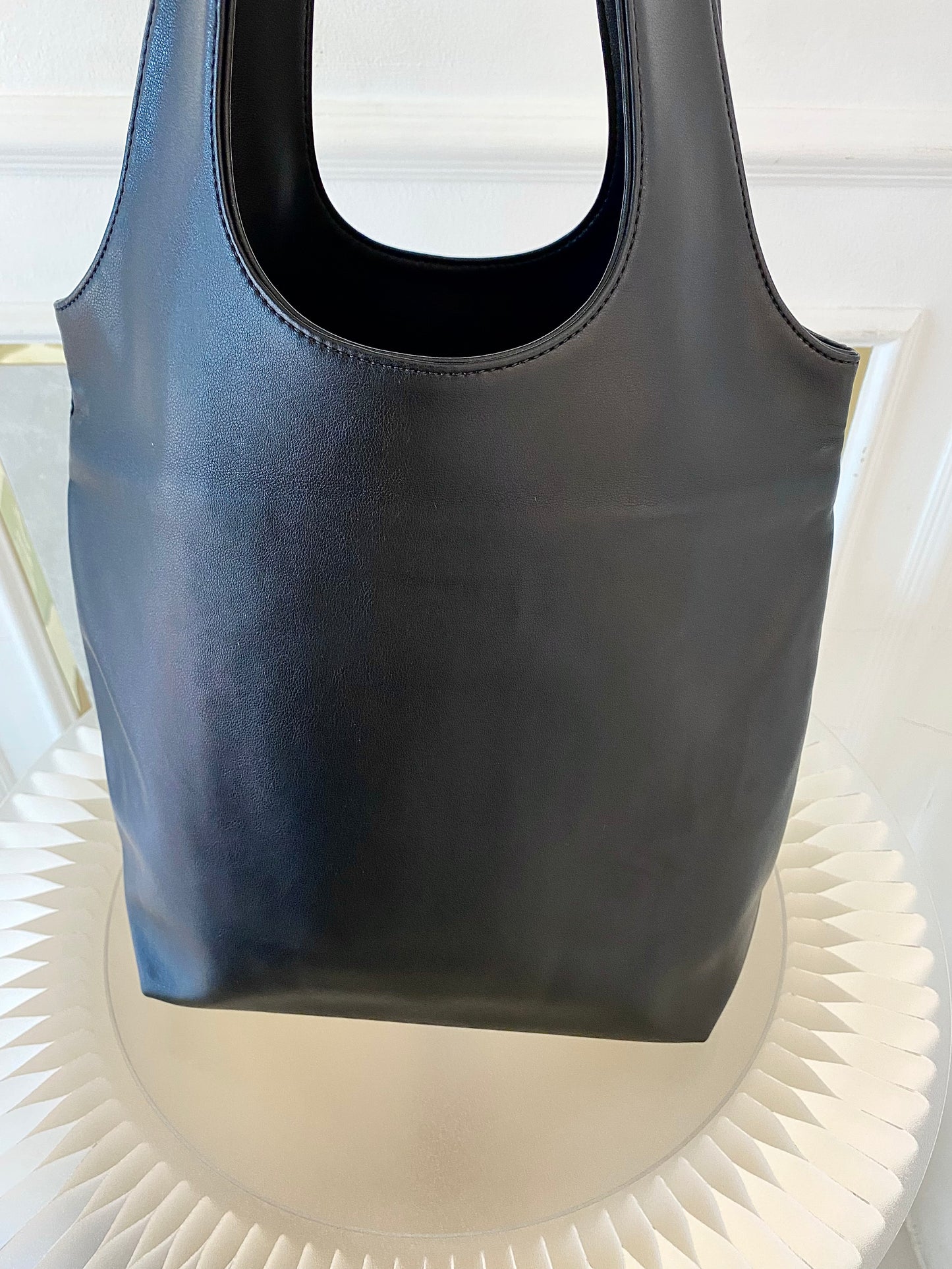 A.P.C Small Ninon Black Leather Tote Bag