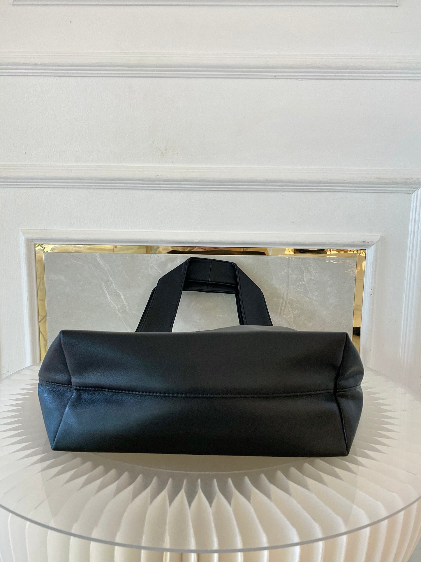 A.P.C Small Ninon Black Leather Tote Bag
