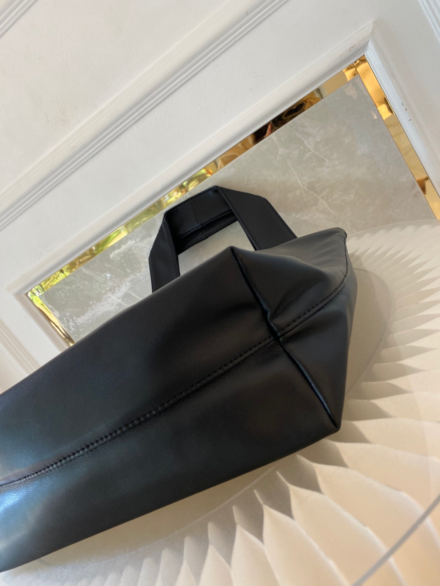 A.P.C Small Ninon Black Leather Tote Bag