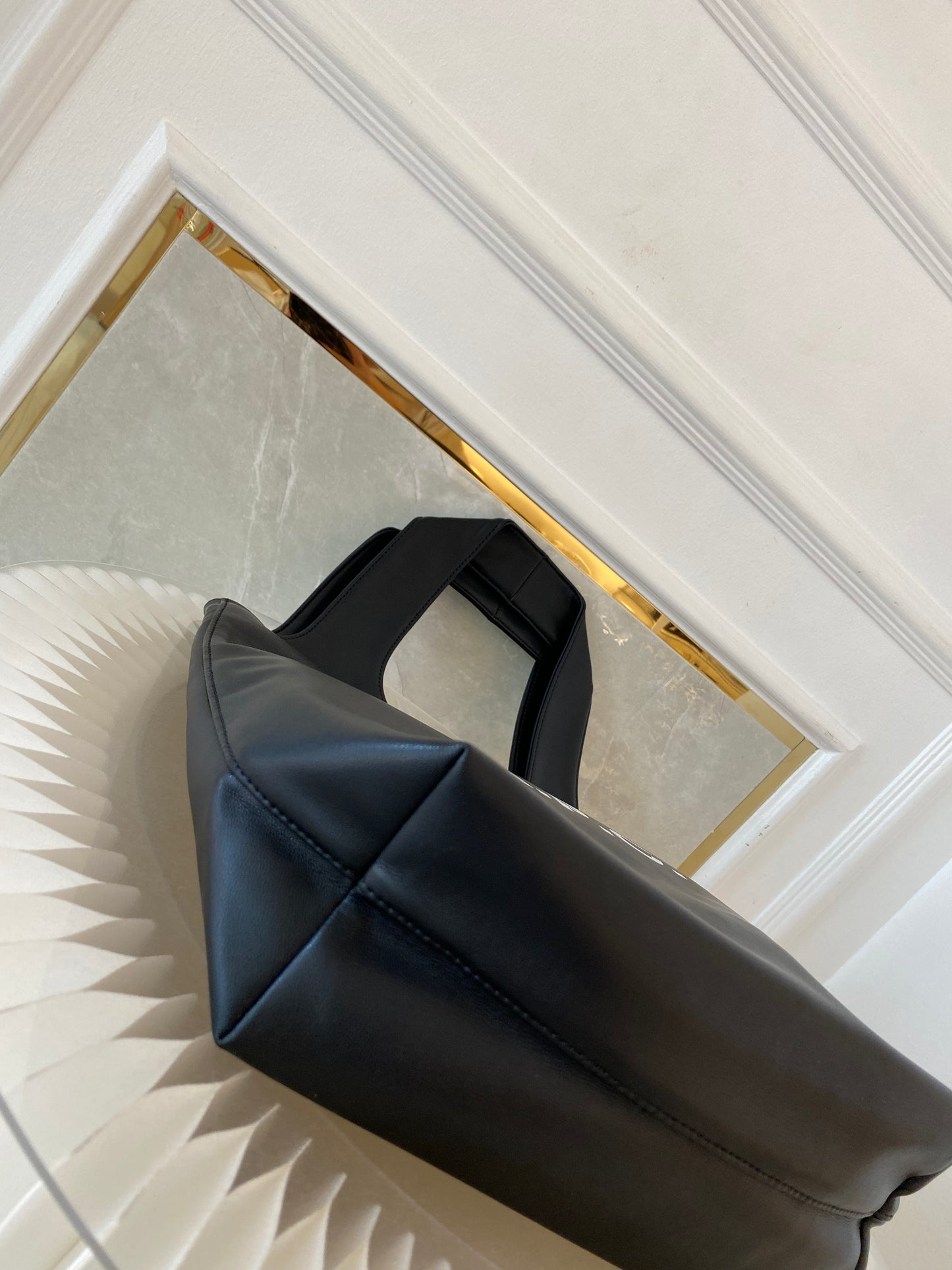 A.P.C Small Ninon Black Leather Tote Bag