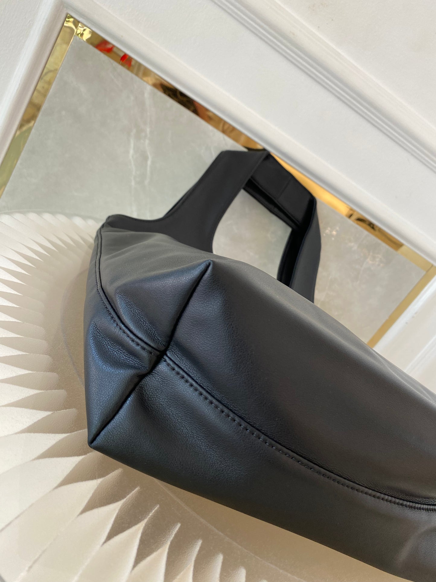 A.P.C Small Ninon Black Leather Tote Bag
