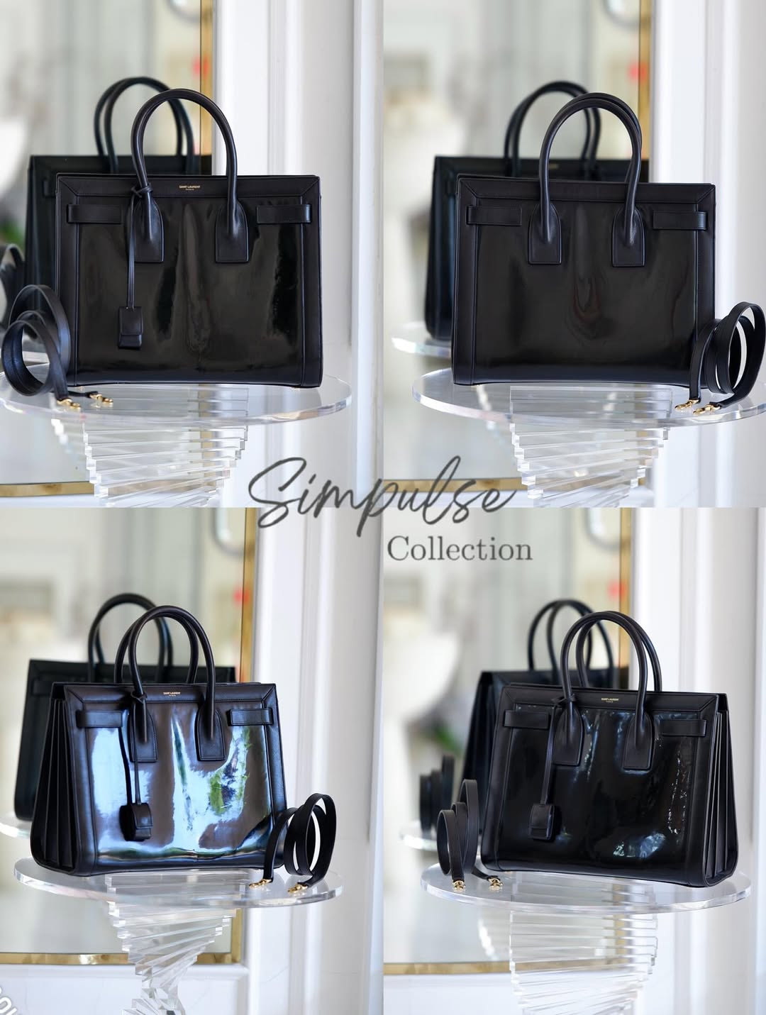 YVES SAINT LAURENT Black Patent Leather Sac De Jour