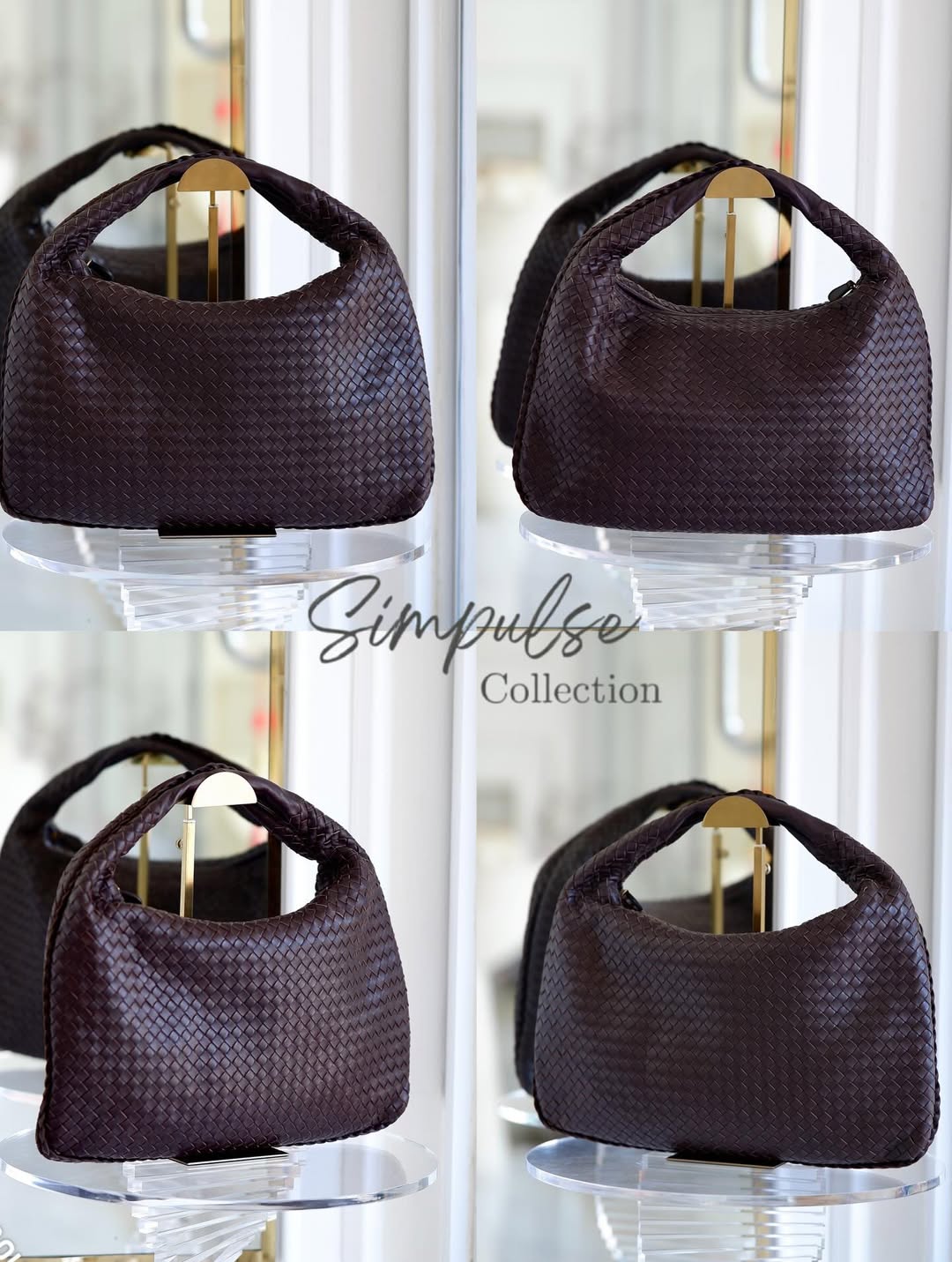 BOTTEGA VENETA Dark Brown Intrecciato Leather Woven Hobo Bag