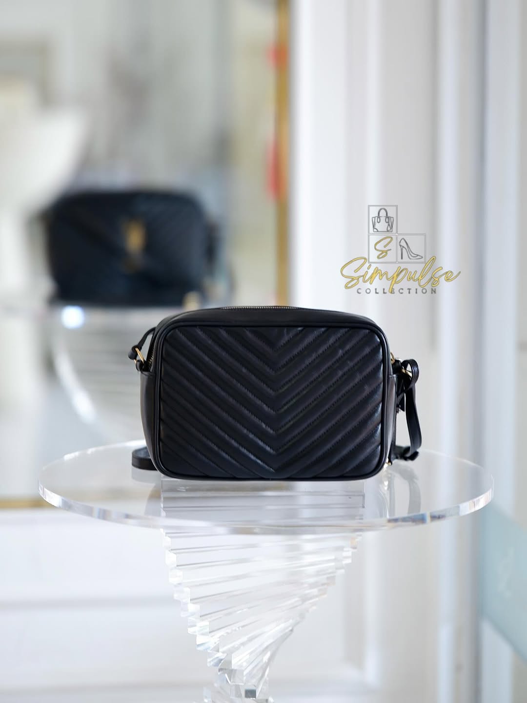 Yves Saint Laurent Lou Camera Black Quilted Calf Leather GHW Bag