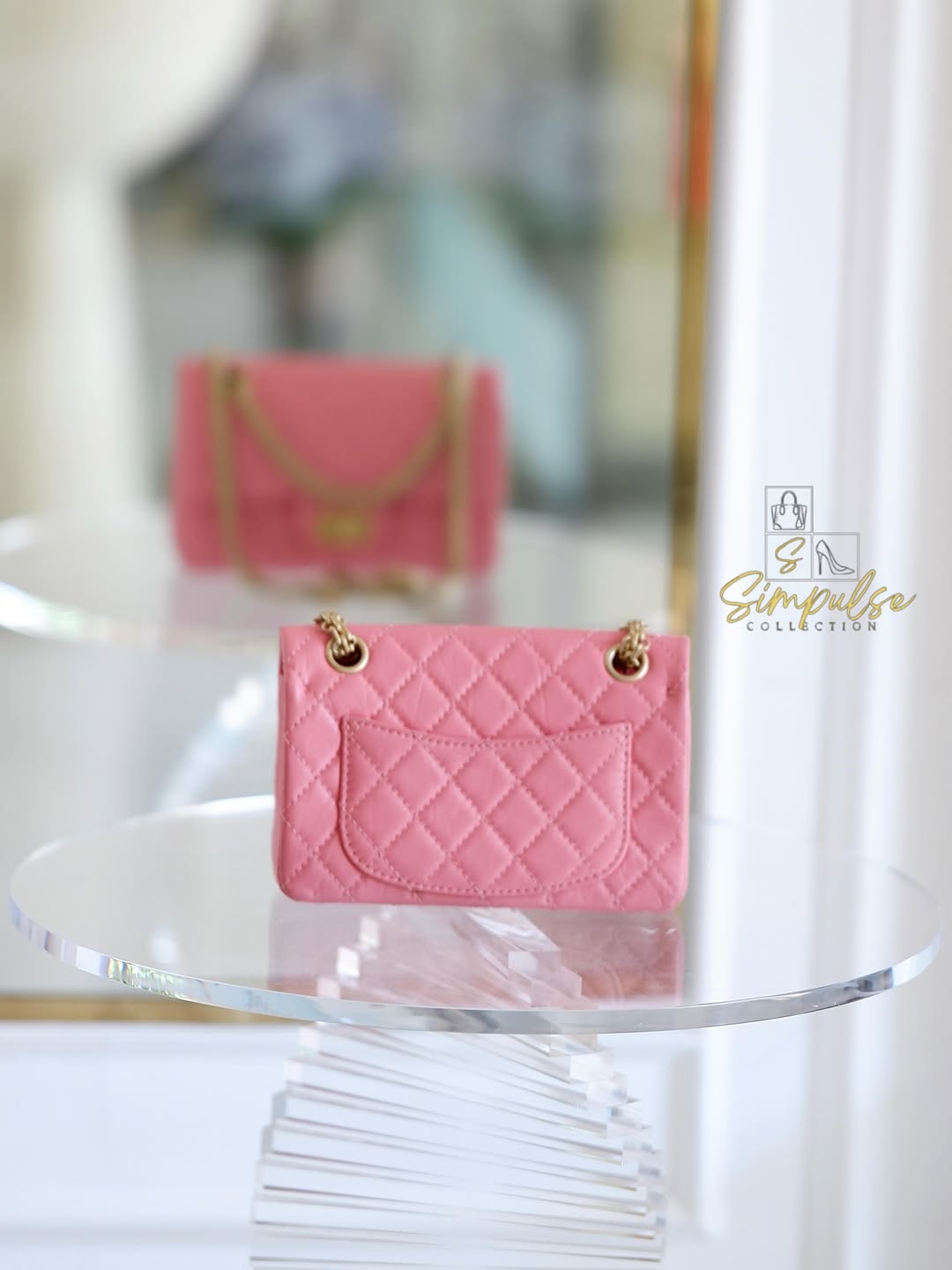 CHANEL Mini 2.55 Reissue Pink Flap Bag GHW