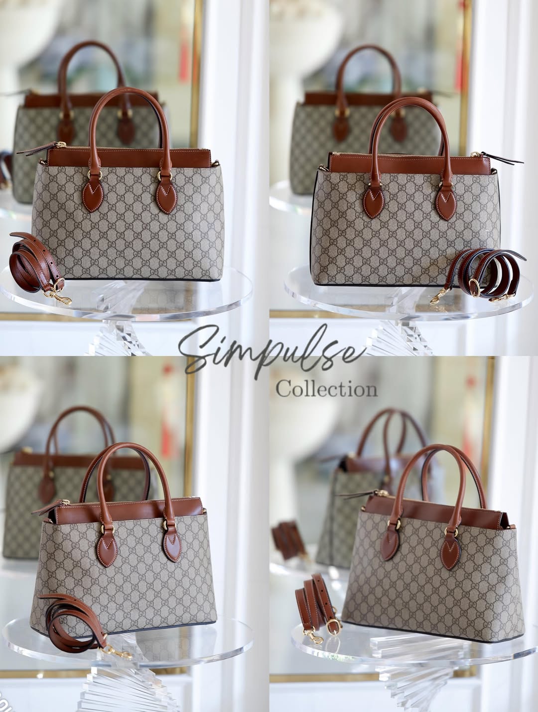 GUCCI Gg Supreme Medium  2way Zip-Top Tote Bag