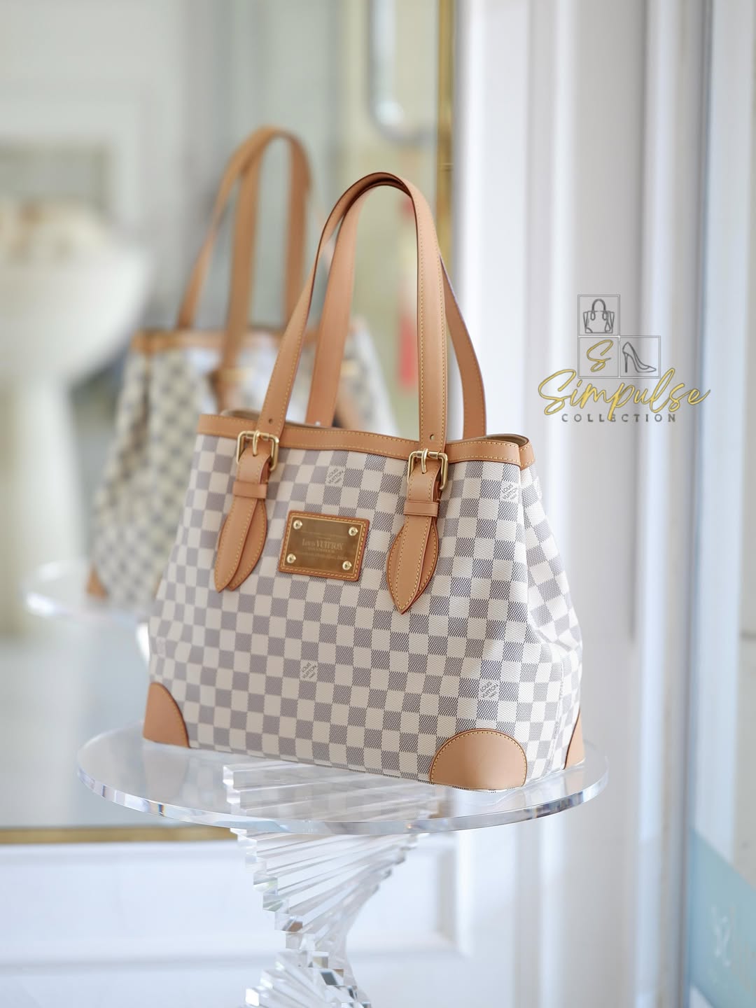 LOUIS VUITTON Azur Canvas Hampstead MM Bag