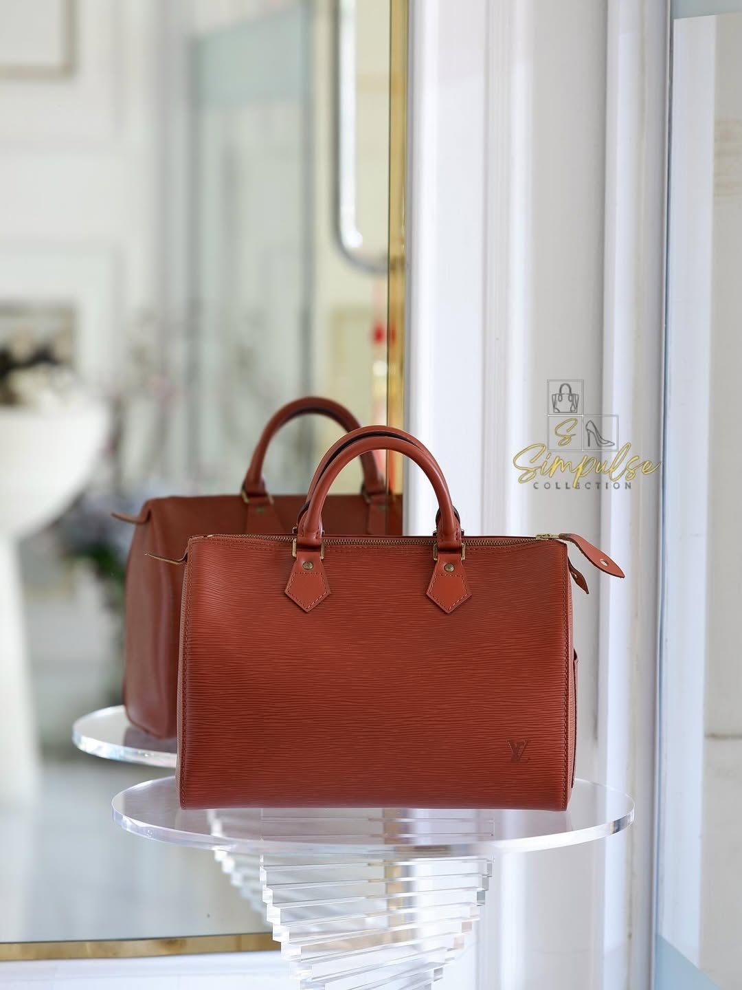 LOUIS VUITTON Speedy 30 in Epi Brown Leather