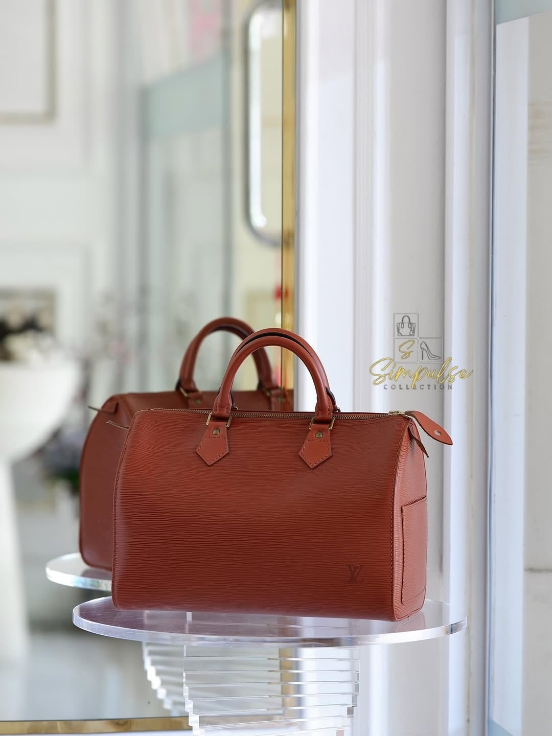 LOUIS VUITTON Speedy 30 in Epi Brown Leather