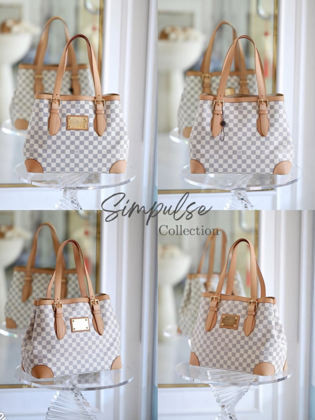 LOUIS VUITTON Azur Canvas Hampstead MM Bag
