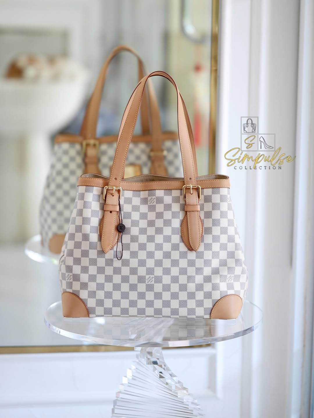 LOUIS VUITTON Azur Canvas Hampstead MM Bag