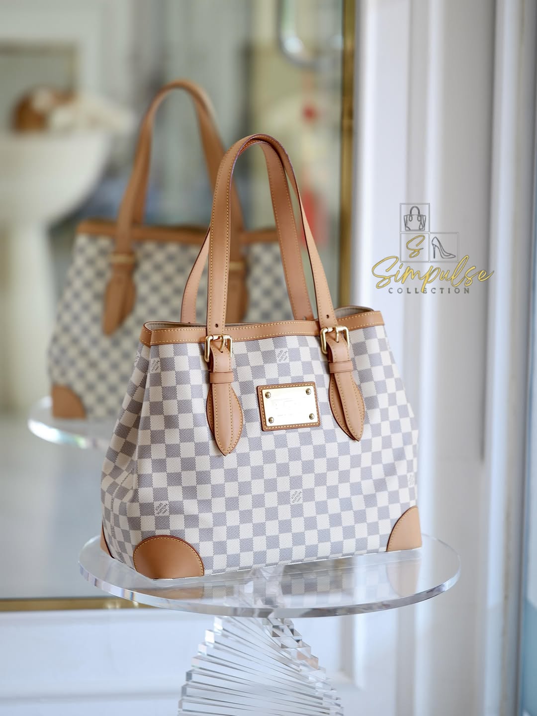 LOUIS VUITTON Azur Canvas Hampstead MM Bag