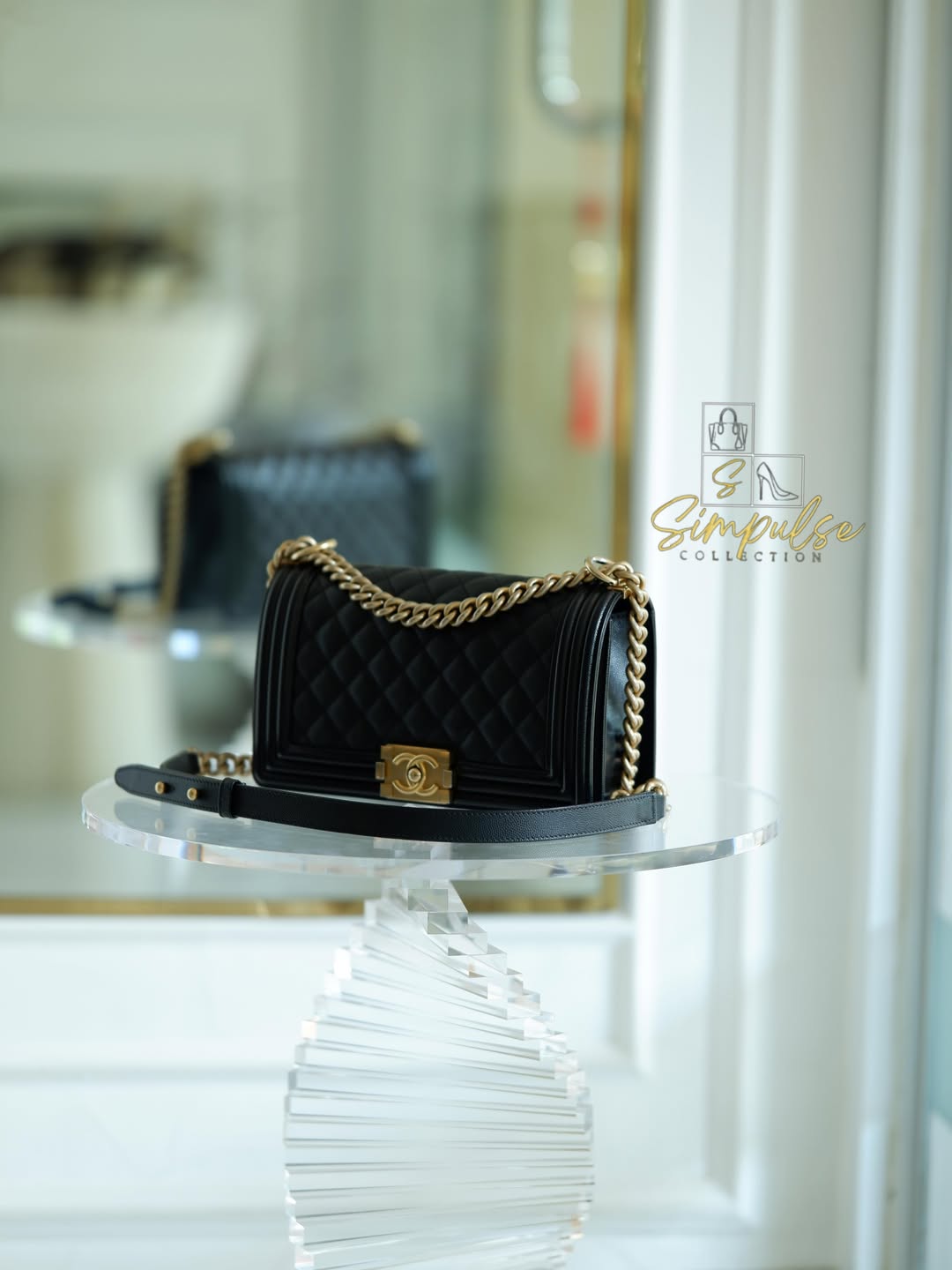 Chanel Leboy Old Medium Caviar Black GHW