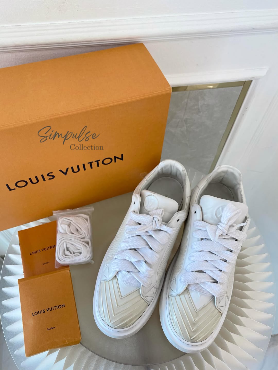 Louis Vuitton White Monogram Calfskin Blaster Sneakers