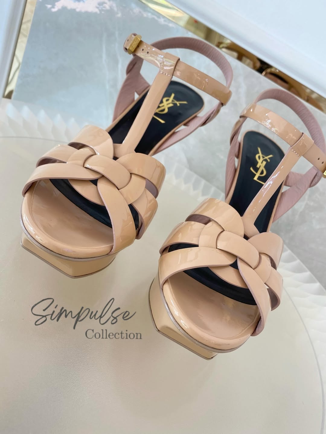 Yves Saint Laurent Tribute Patent Nude Heels