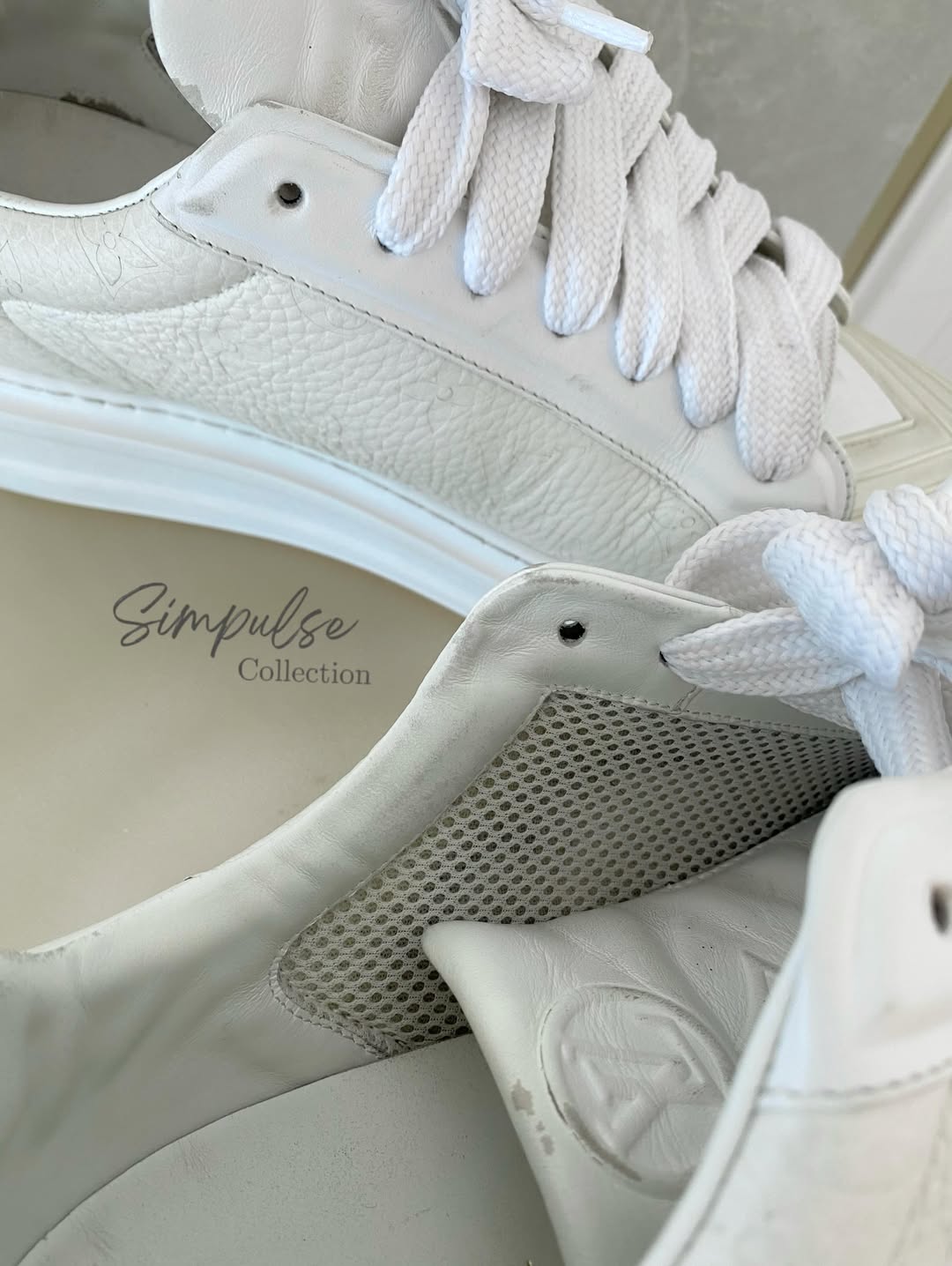 Louis Vuitton White Monogram Calfskin Blaster Sneakers