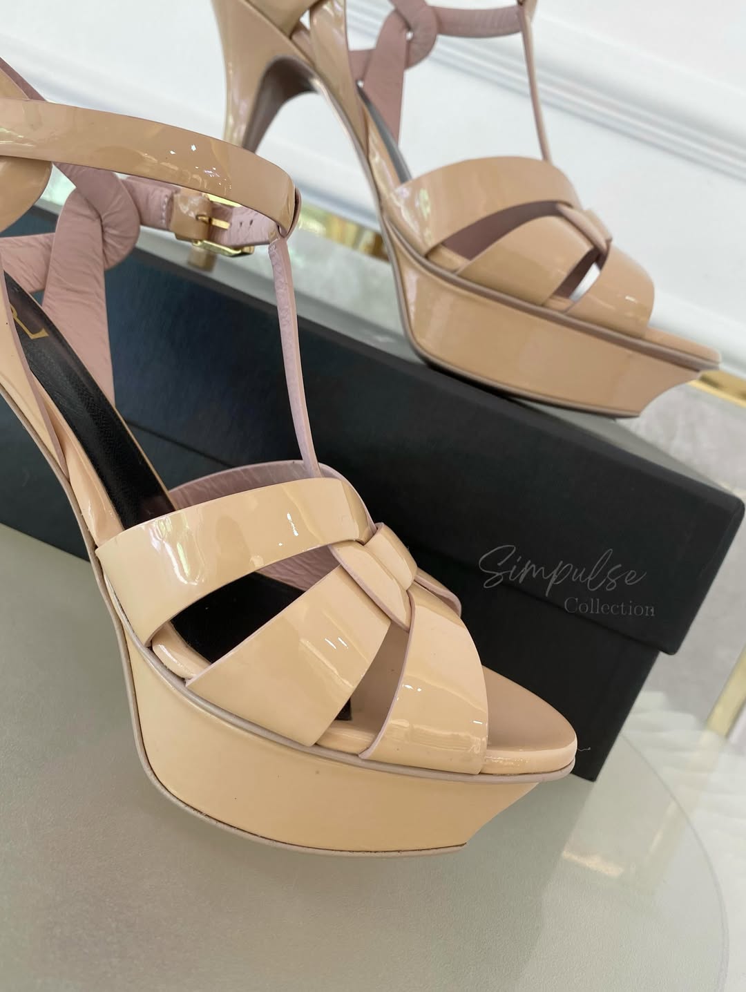 Yves Saint Laurent Tribute Patent Nude Heels