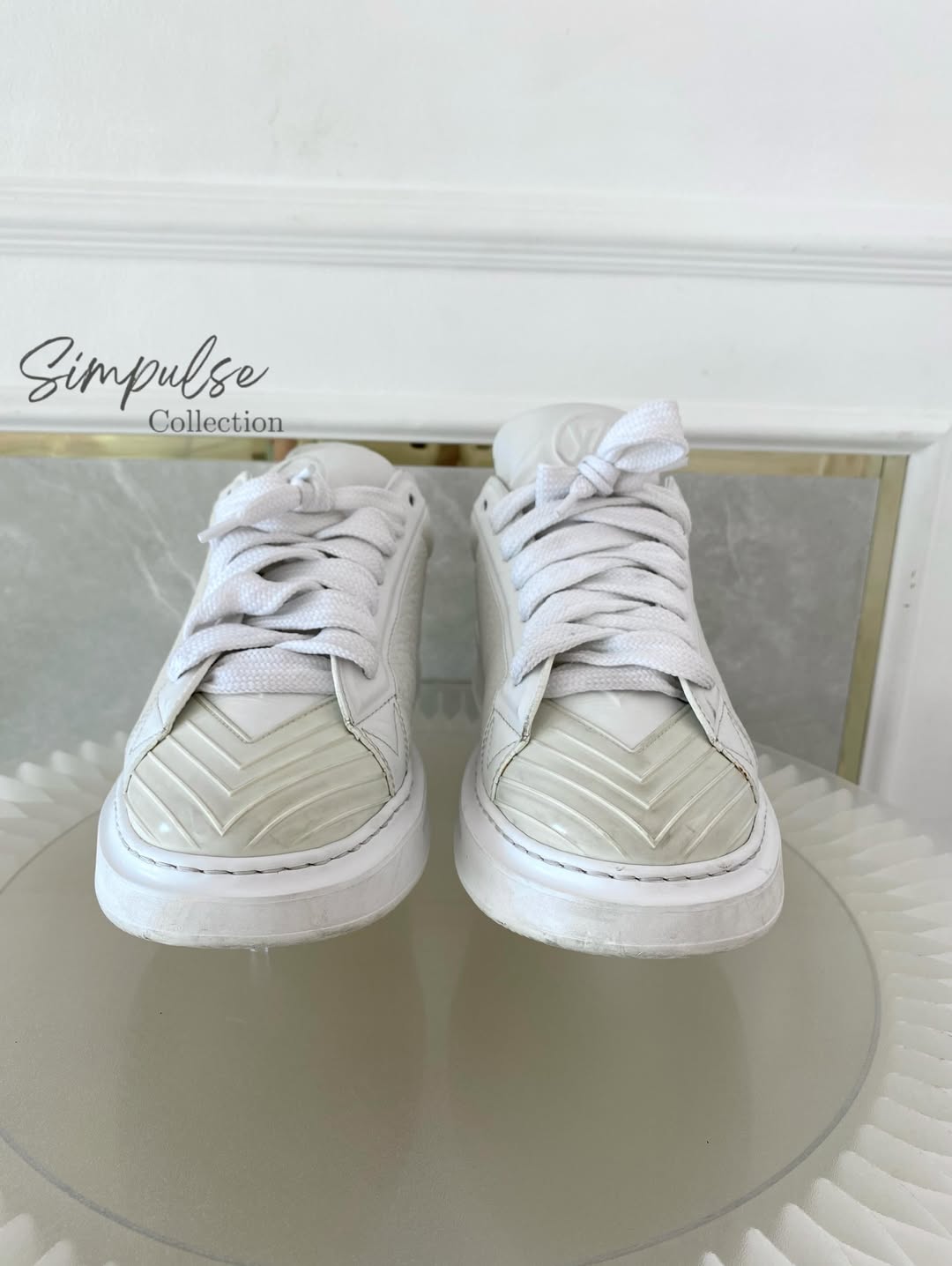 Louis Vuitton White Monogram Calfskin Blaster Sneakers