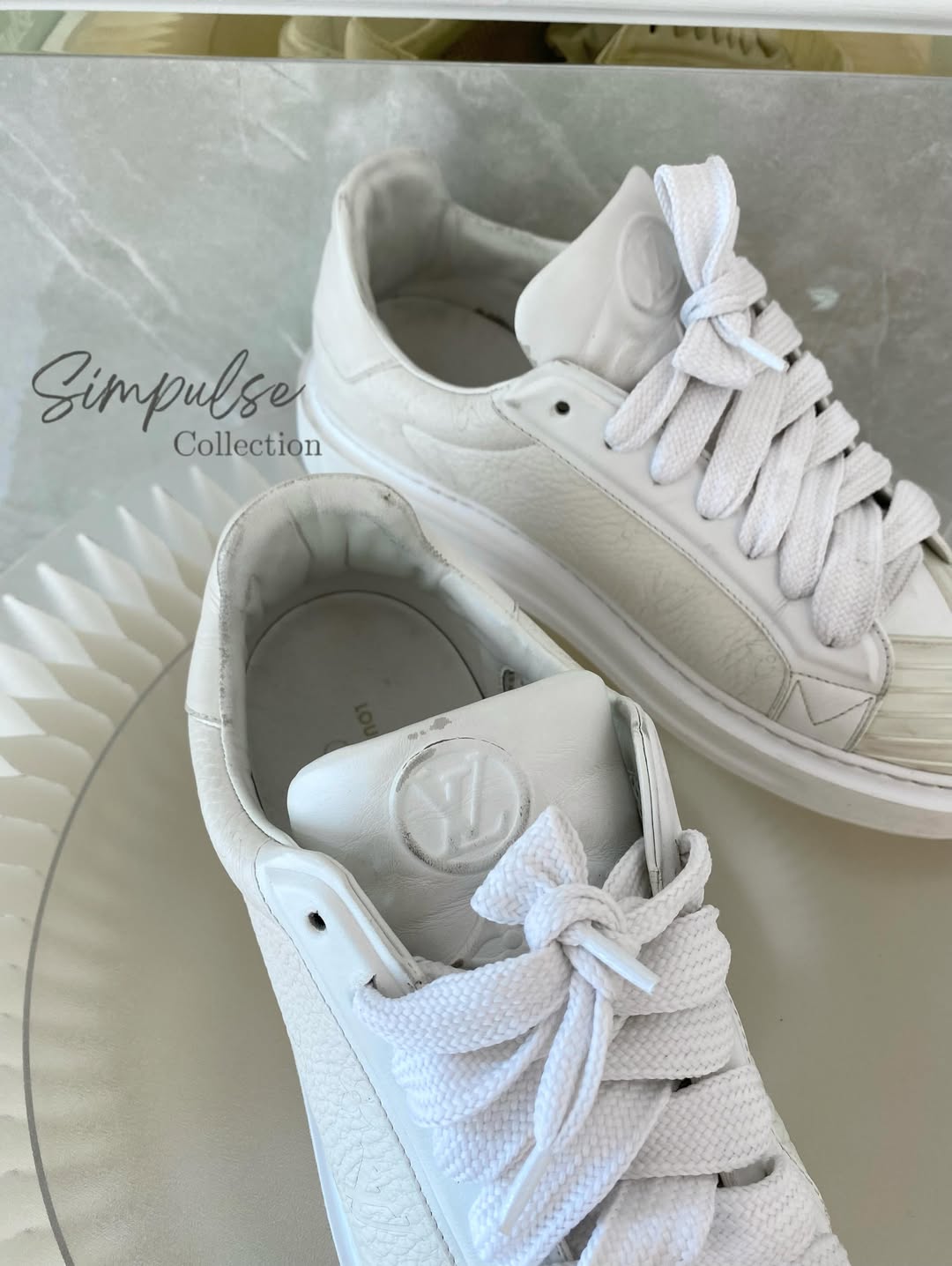 Louis Vuitton White Monogram Calfskin Blaster Sneakers