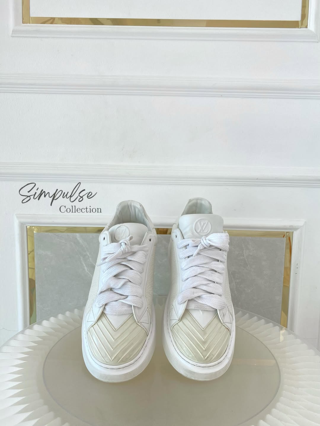 Louis Vuitton White Monogram Calfskin Blaster Sneakers