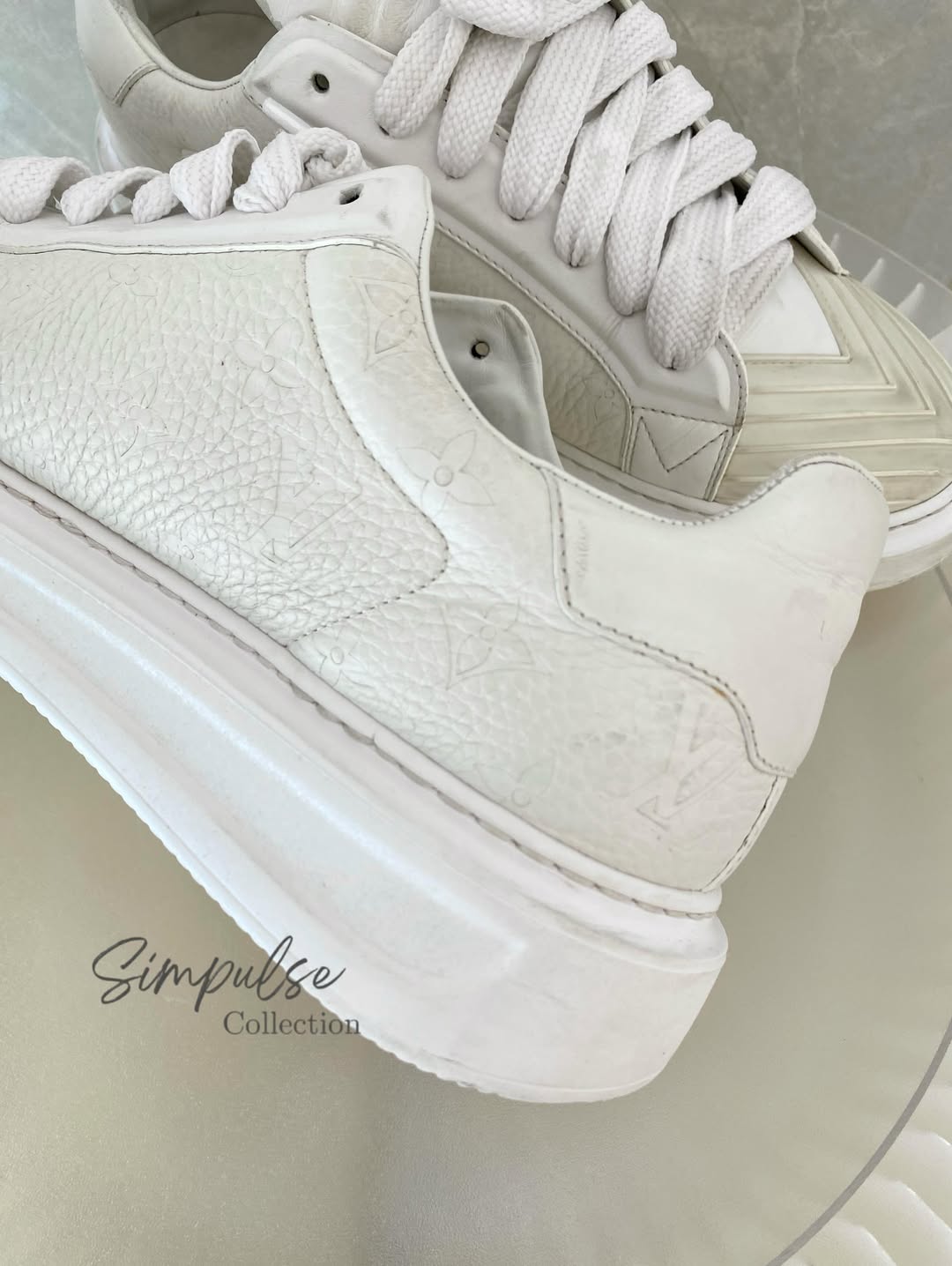 Louis Vuitton White Monogram Calfskin Blaster Sneakers