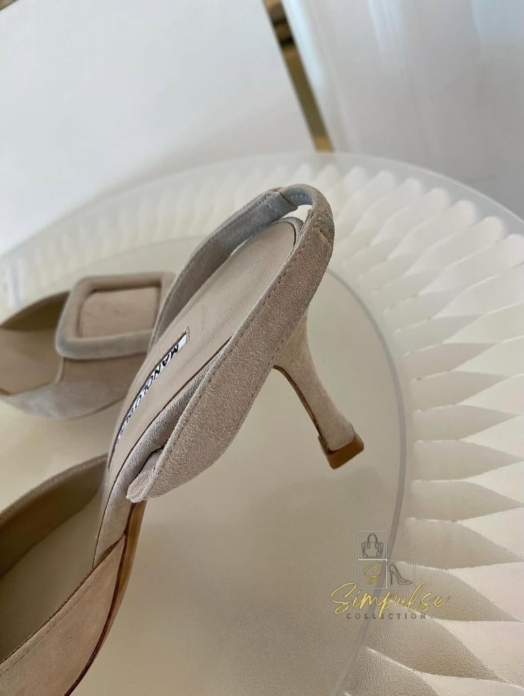 Manolo Blahnik Maysil Suede Slingback Pumps