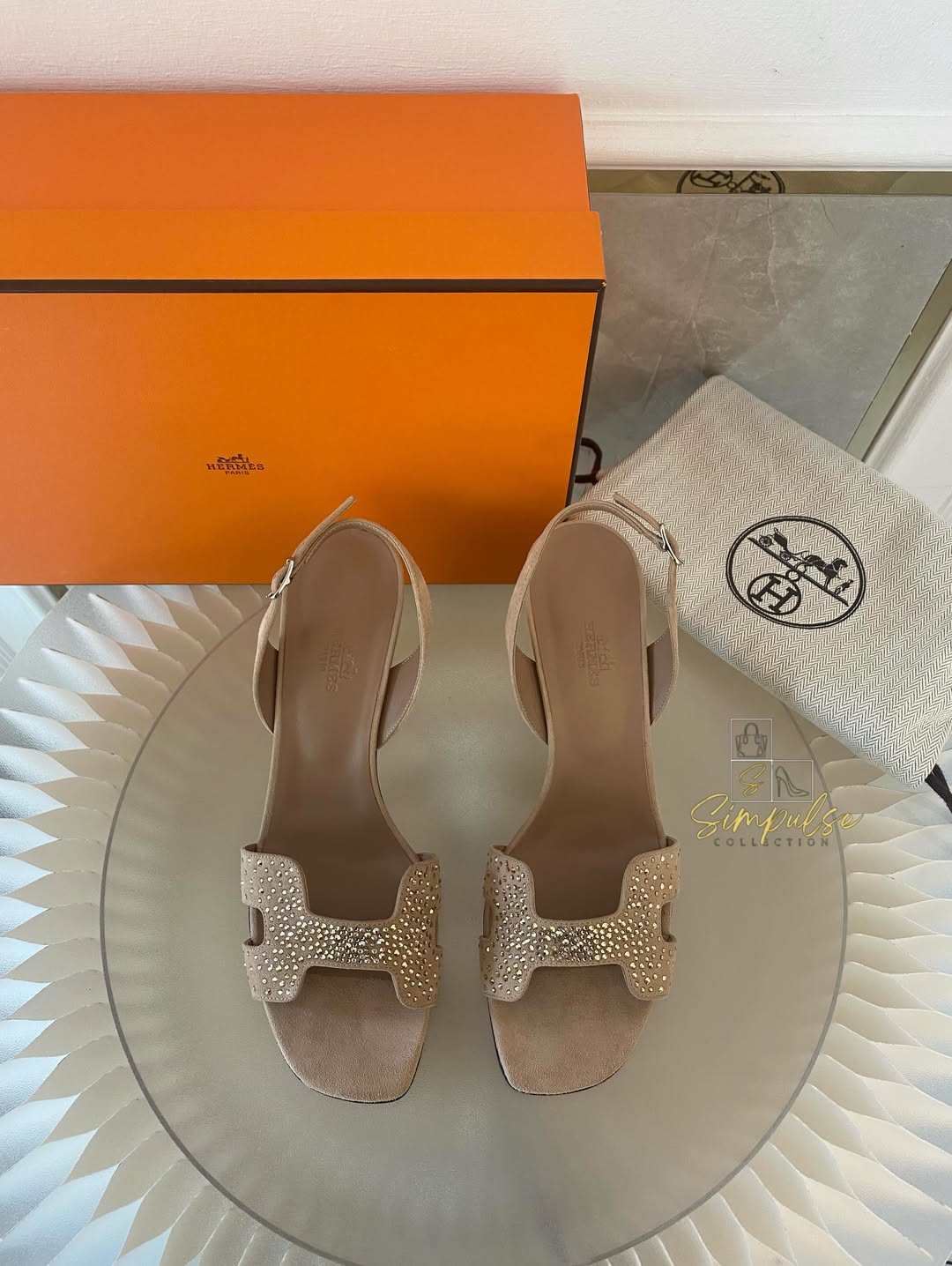 Hermes Enternite 80 Slingback Heels