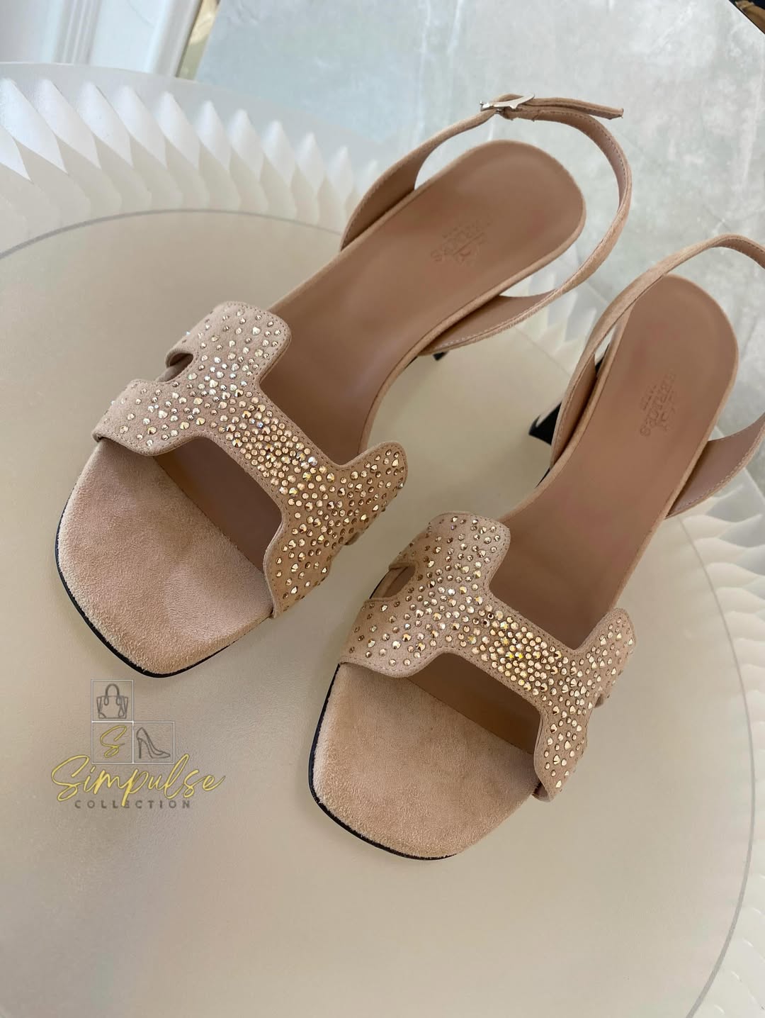 Hermes Enternite 80 Slingback Heels