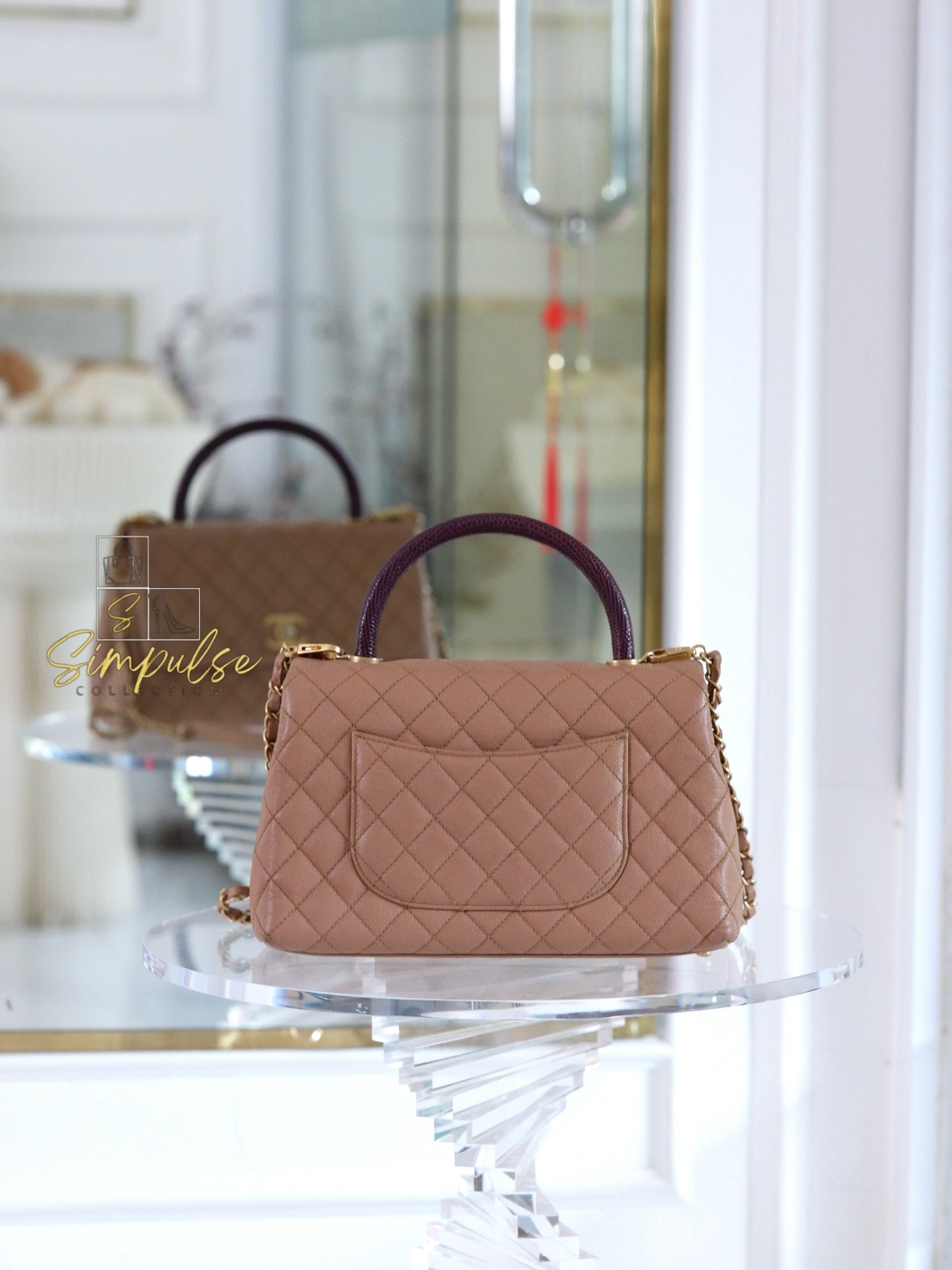 Chanel Coco Lizard Medium Top Handle