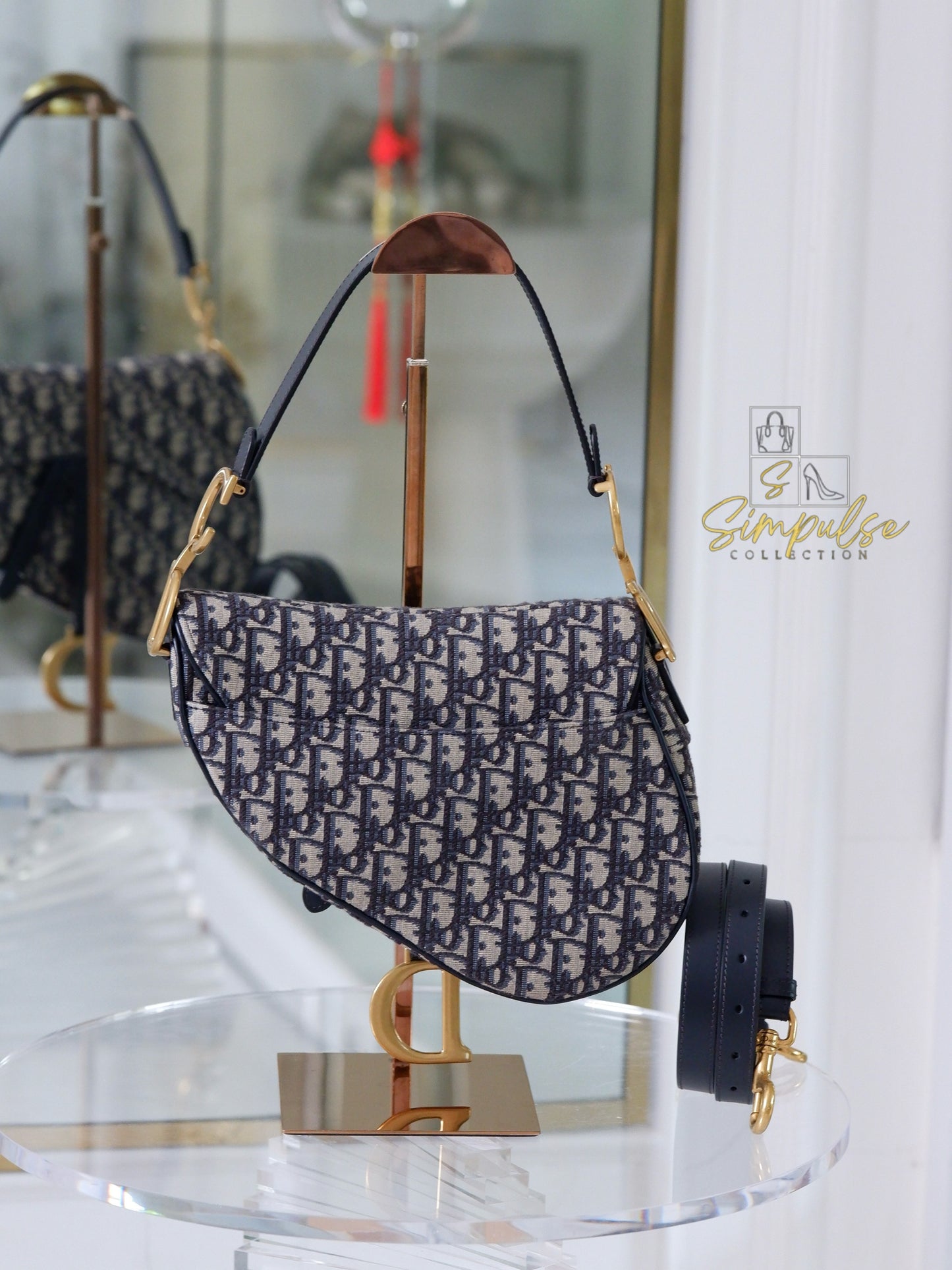Dior Saddle Medium Blue in GHW