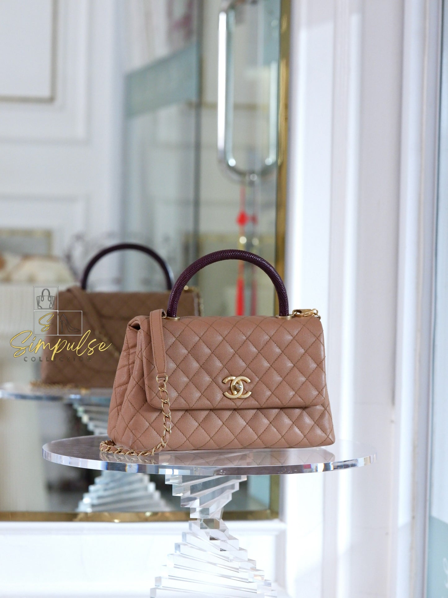 Chanel Coco Lizard Medium Top Handle