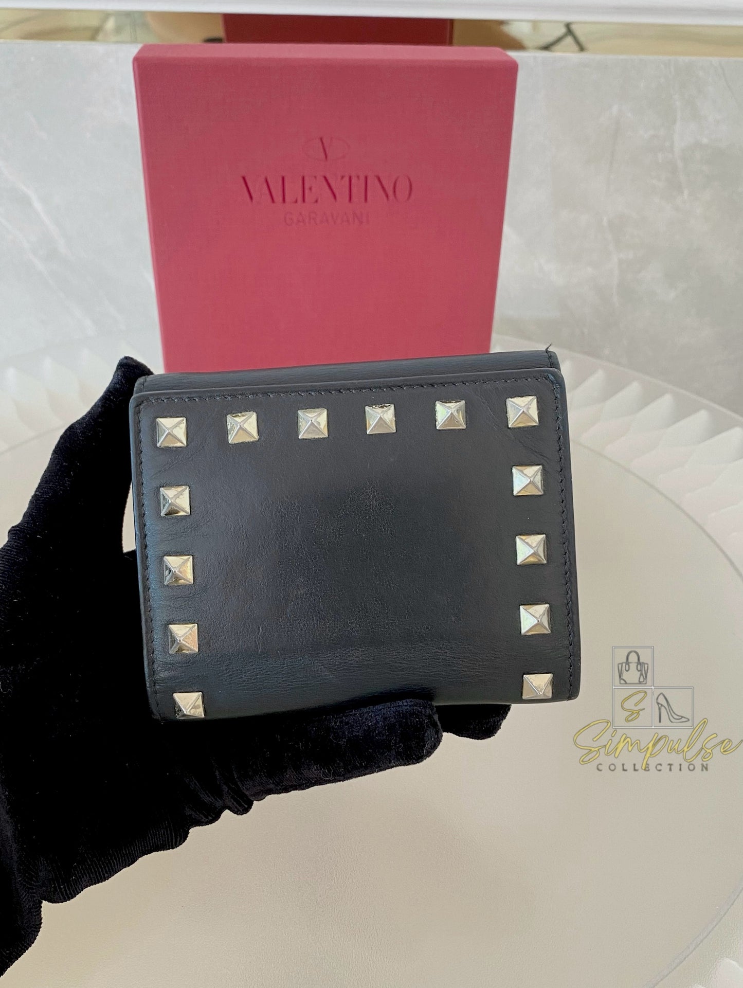 Valentino Garavani Bifold Black Calfskin
