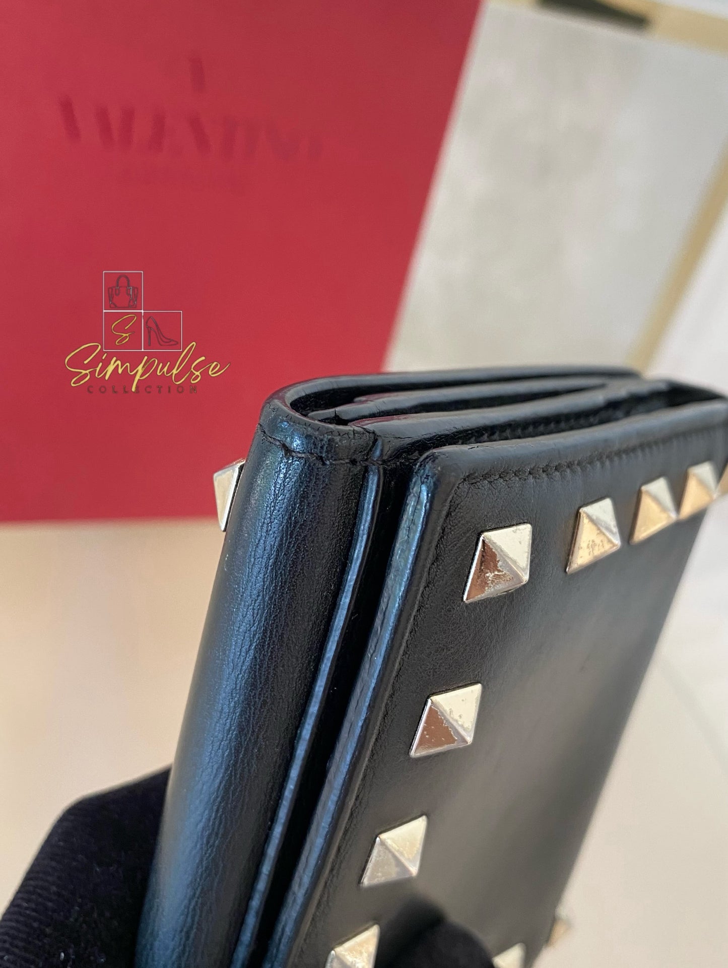 Valentino Garavani Bifold Black Calfskin
