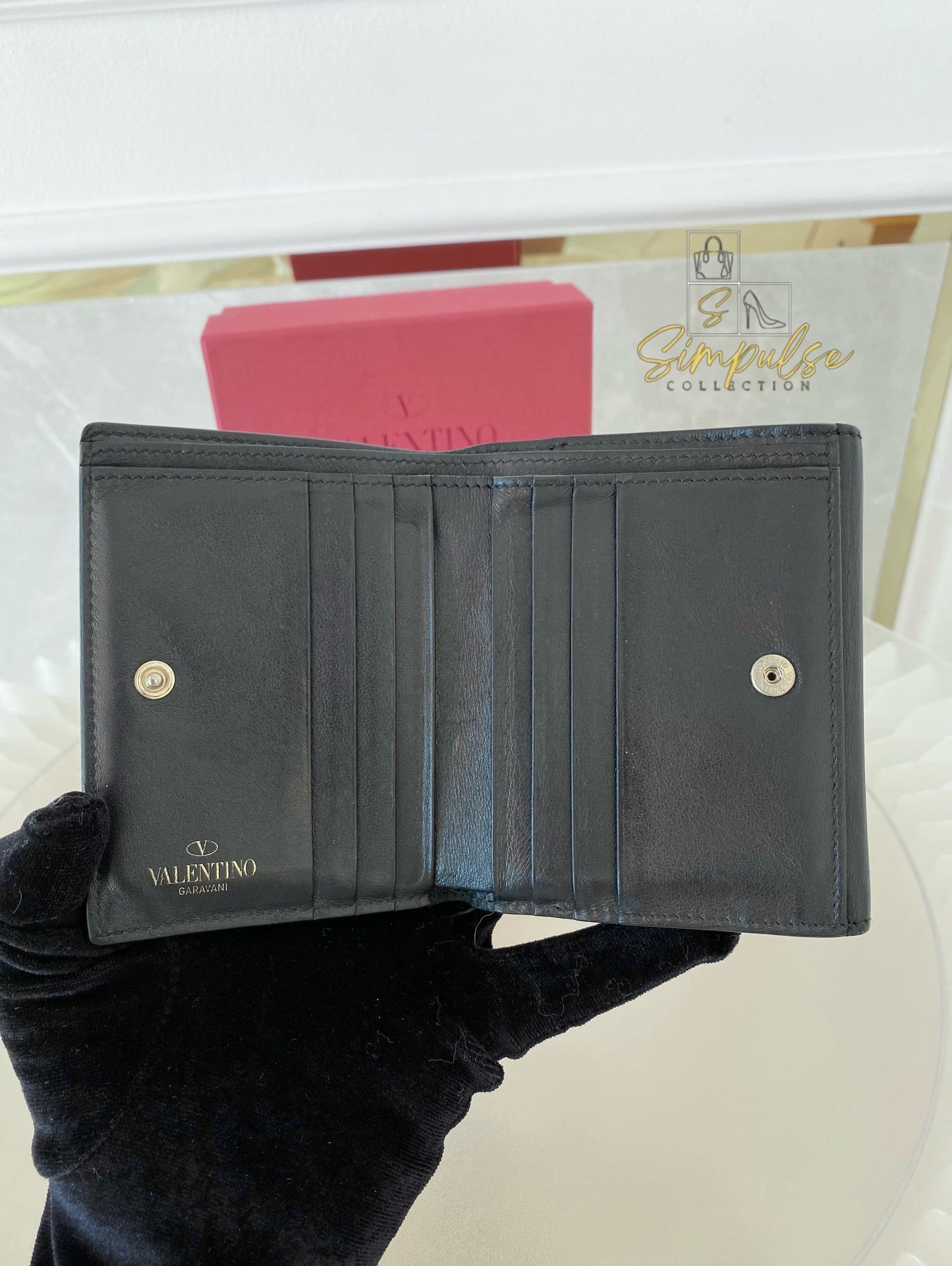 Valentino Garavani Bifold Black Calfskin