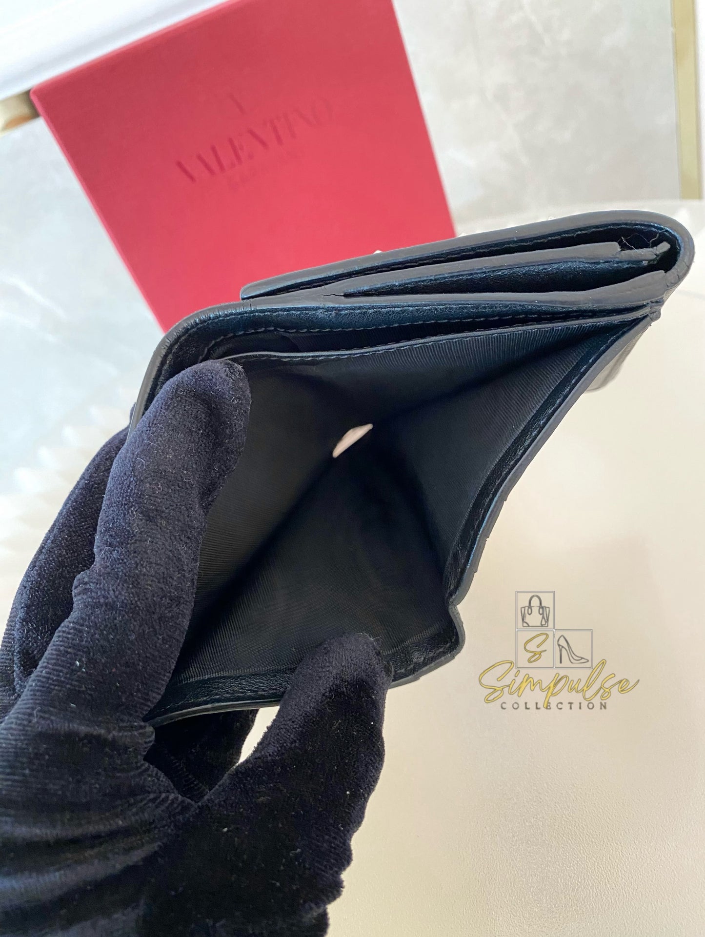 Valentino Garavani Bifold Black Calfskin