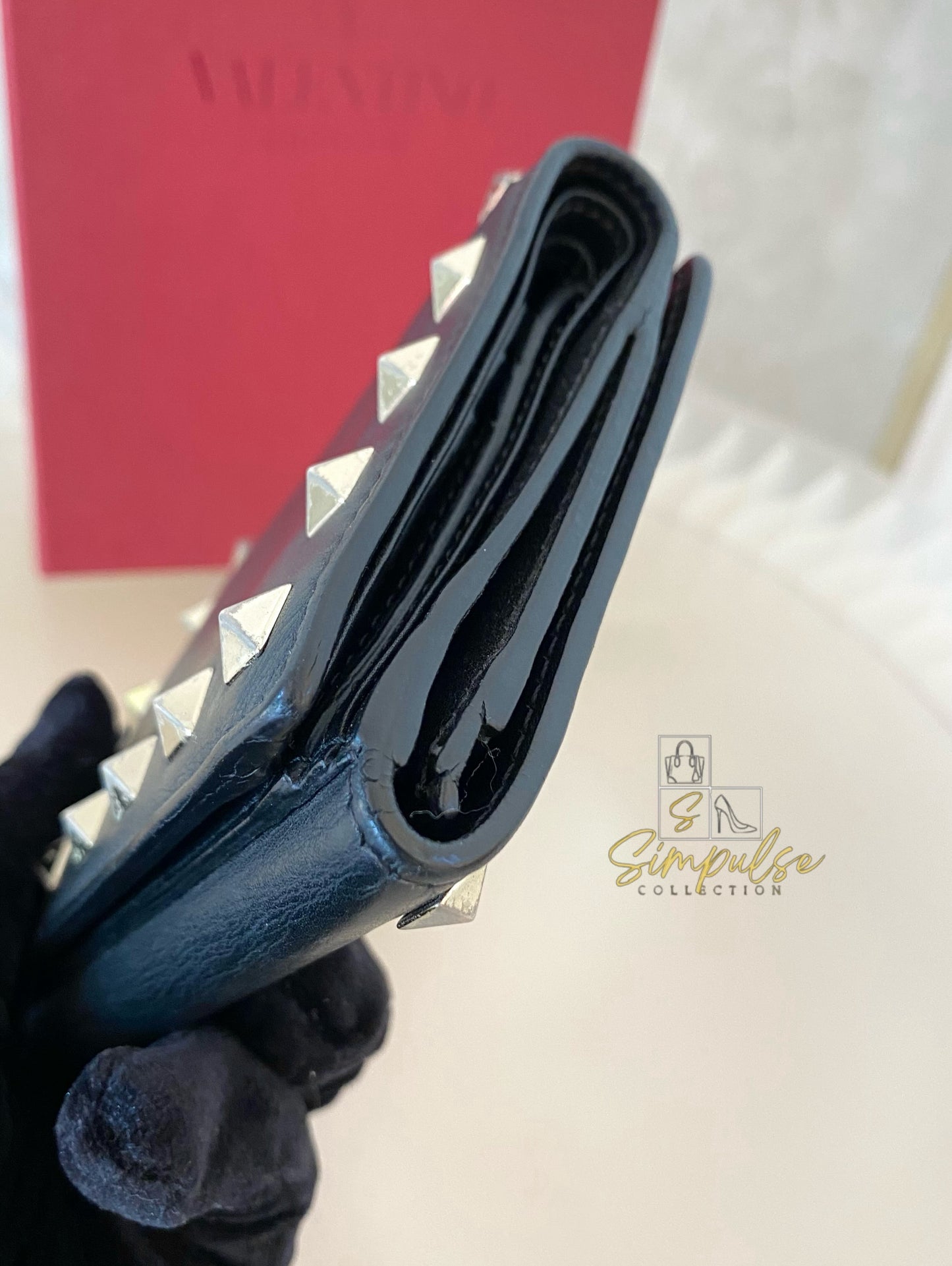 Valentino Garavani Bifold Black Calfskin