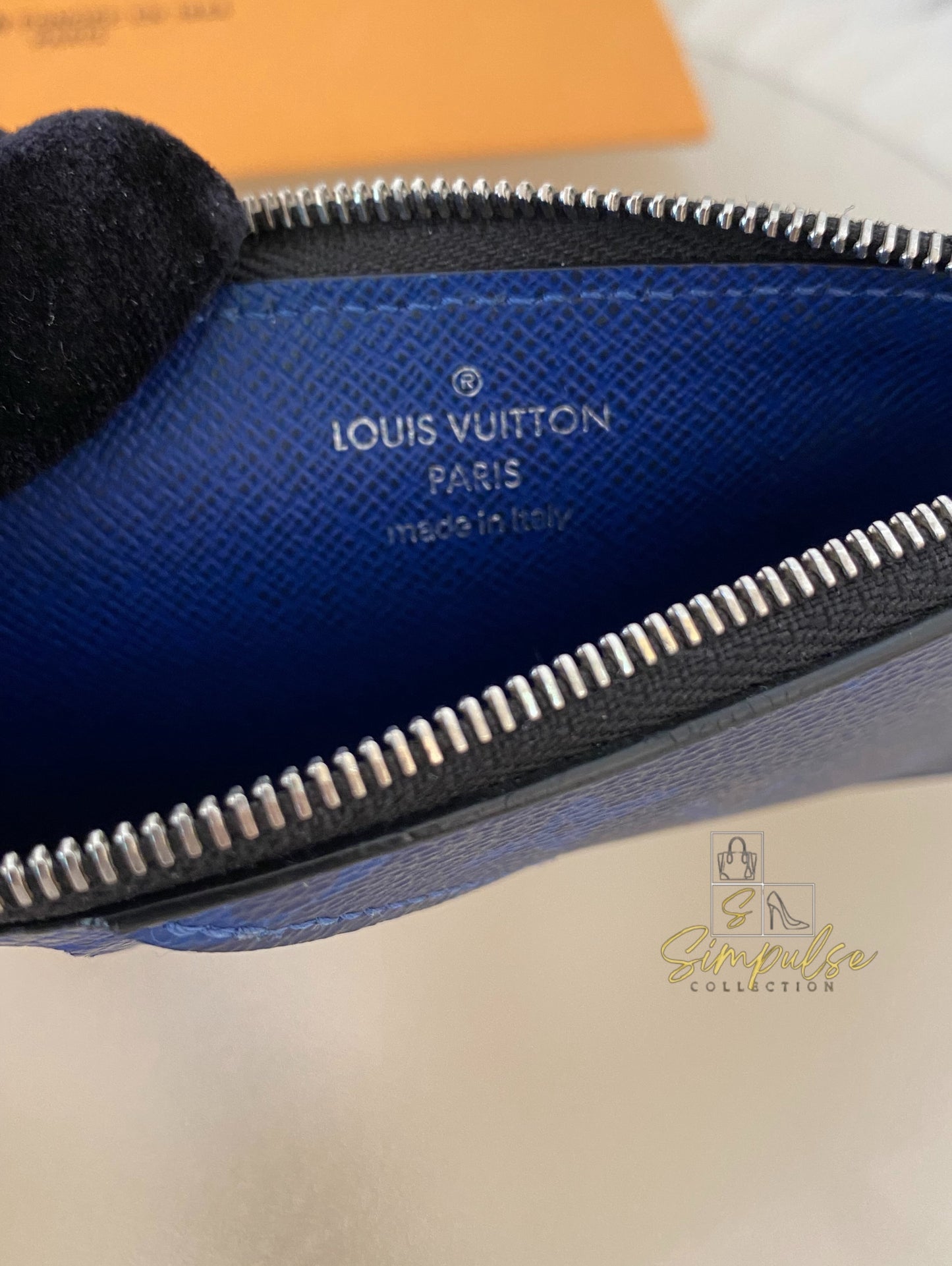 Louis Vuitton Cobalt Monogram Taigarama Coin Card Holder