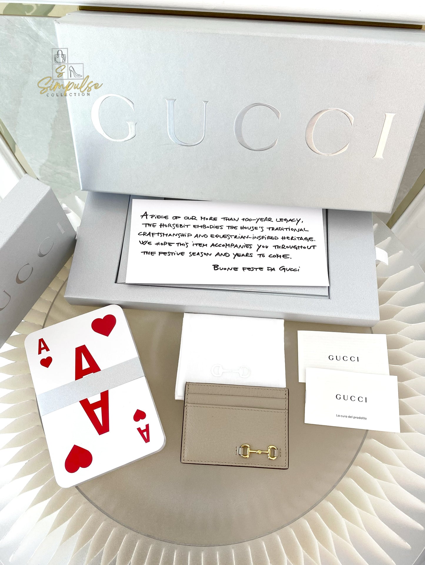 Gucci horsebit Card Holder Gold-Toned hardware