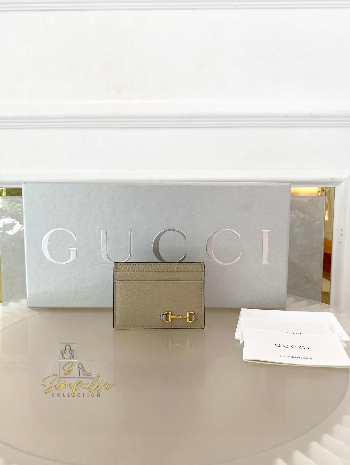 Gucci horsebit Card Holder Gold-Toned hardware